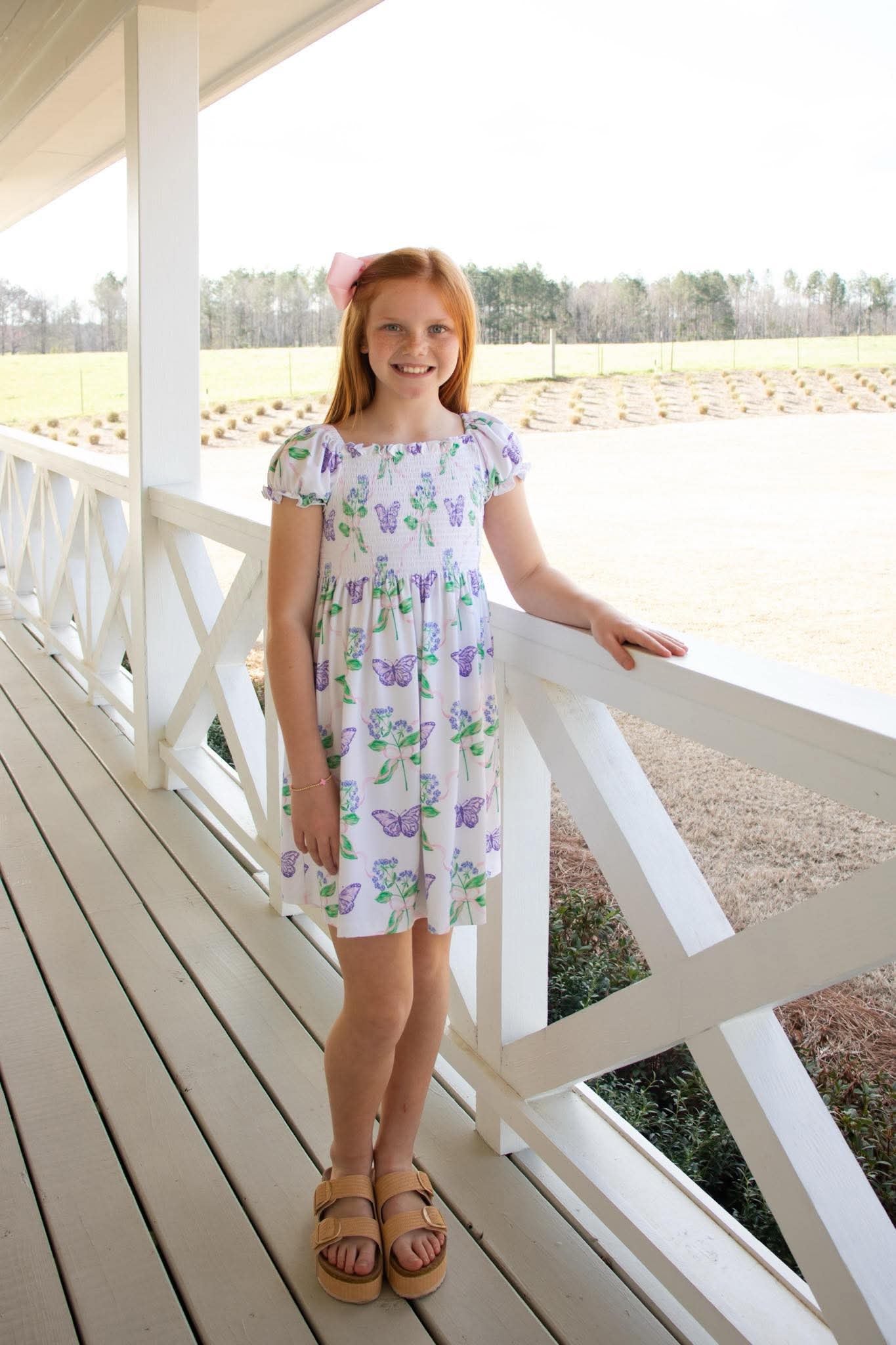 Girls Butterfly Garden Knit Dress