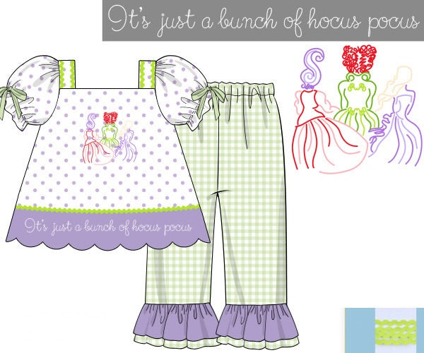 Girls Its Just A Bunch Of Hocus Pocus Ruffle Pant Set