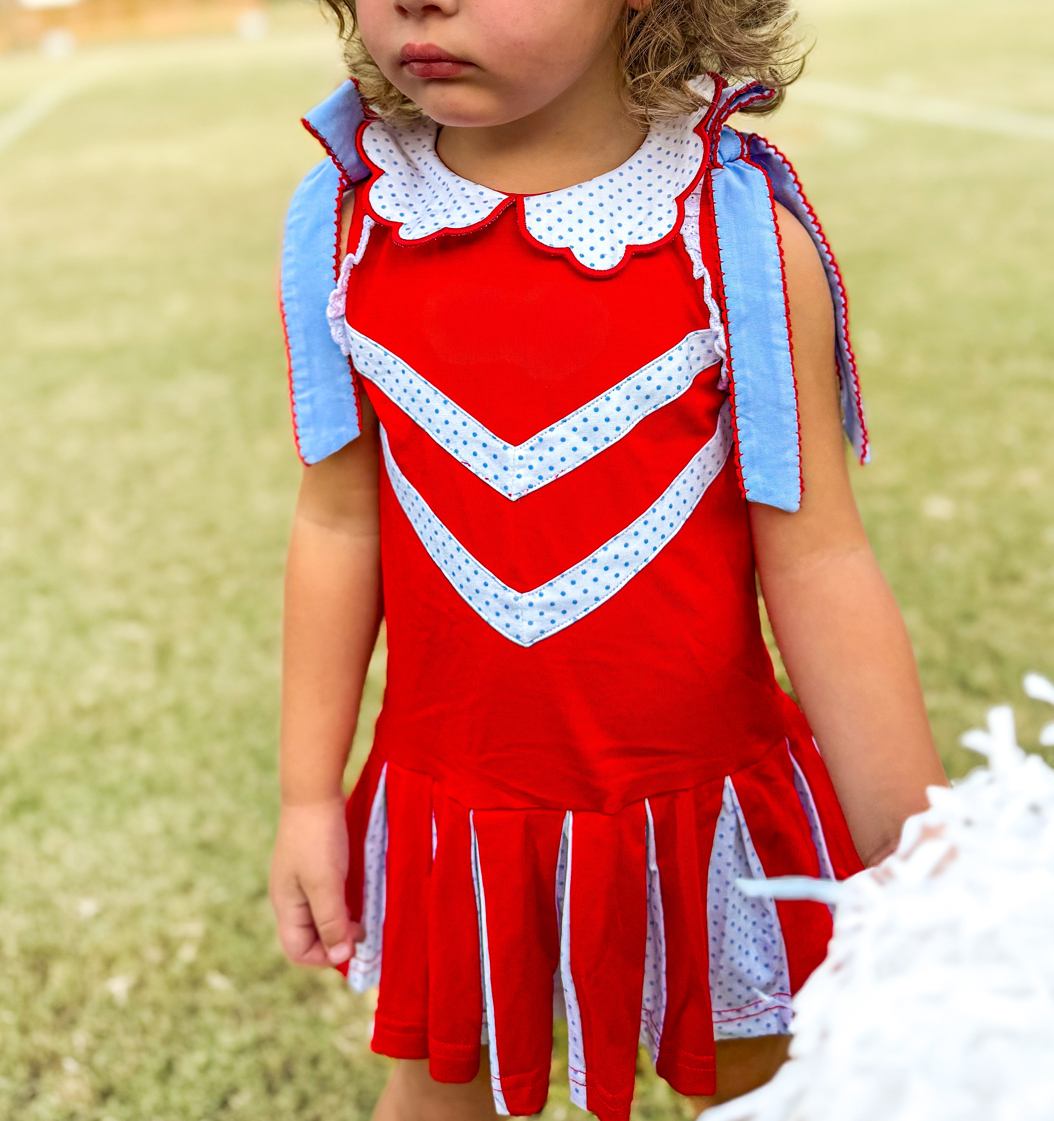 Red & Powder Blue Cheer Dress