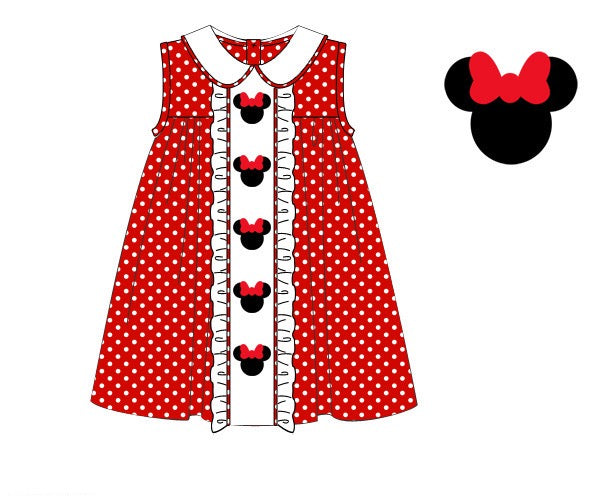 Girls Polka Dot Mouse Dress RTS