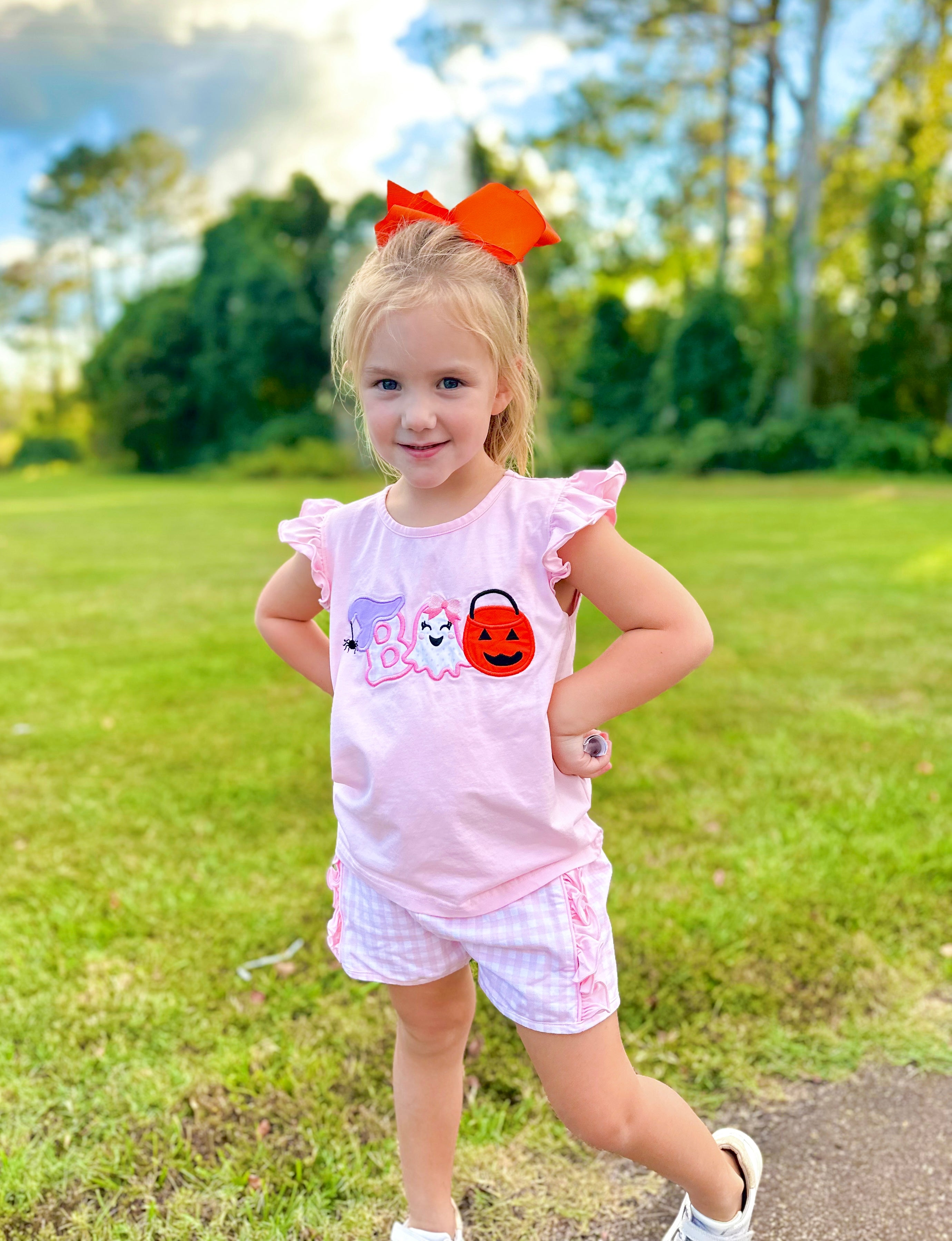 Girls BOO Appliqué Short Set RTS