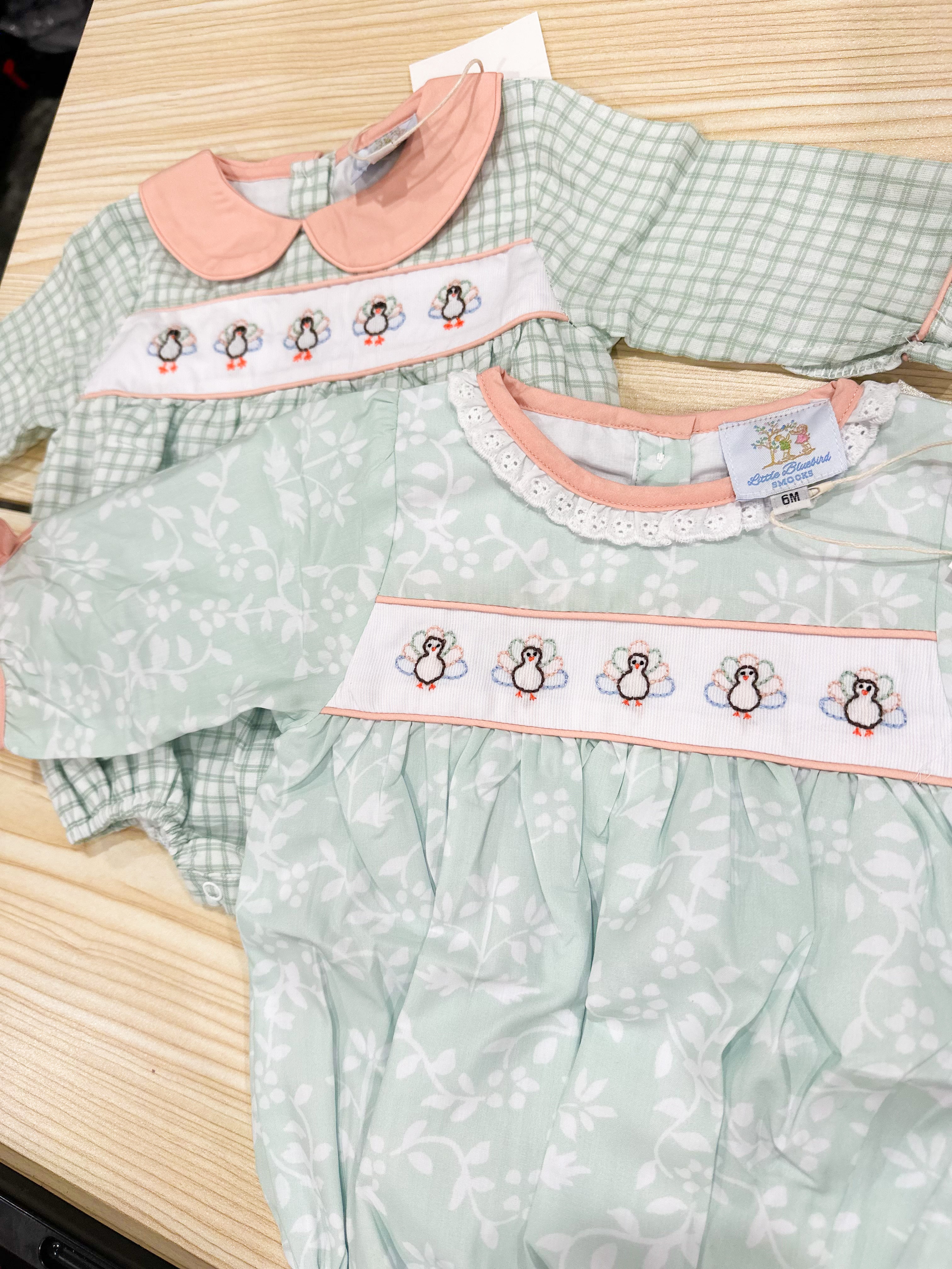 Girls Embroidered Turkeys Bubble RTS