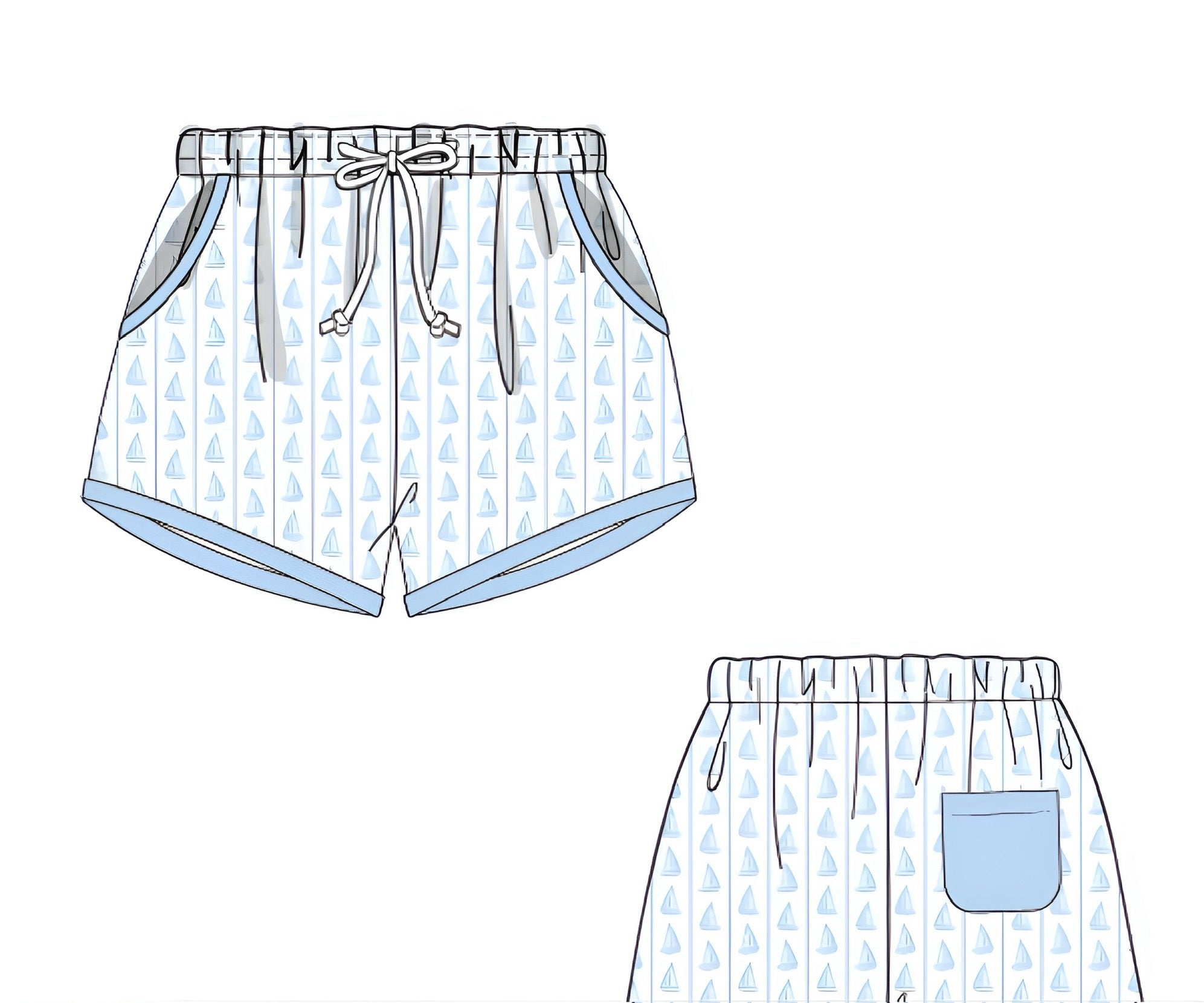 Boys Sailboats Swim Trunks