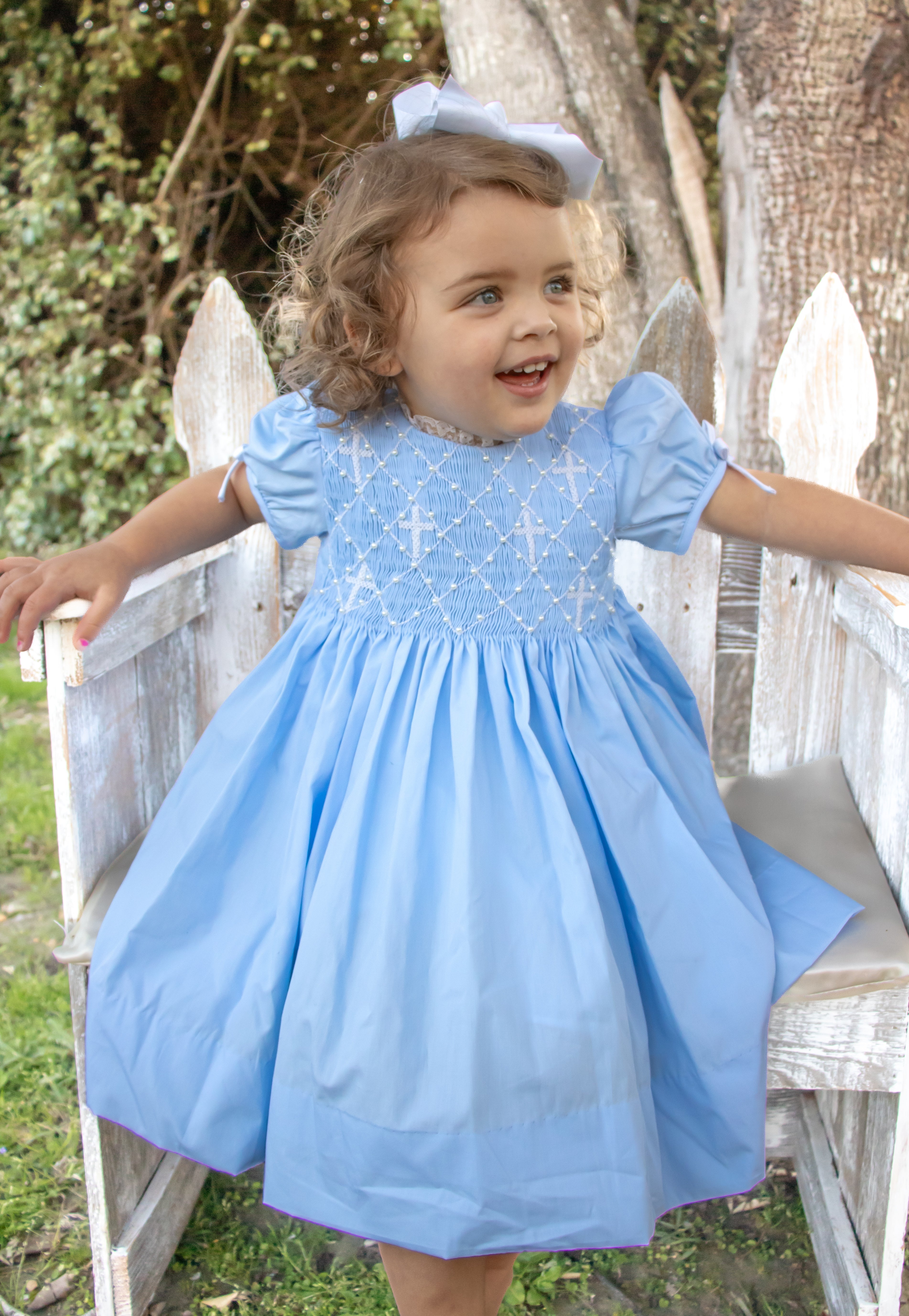 Girls Blue Cross Heirloom Dress