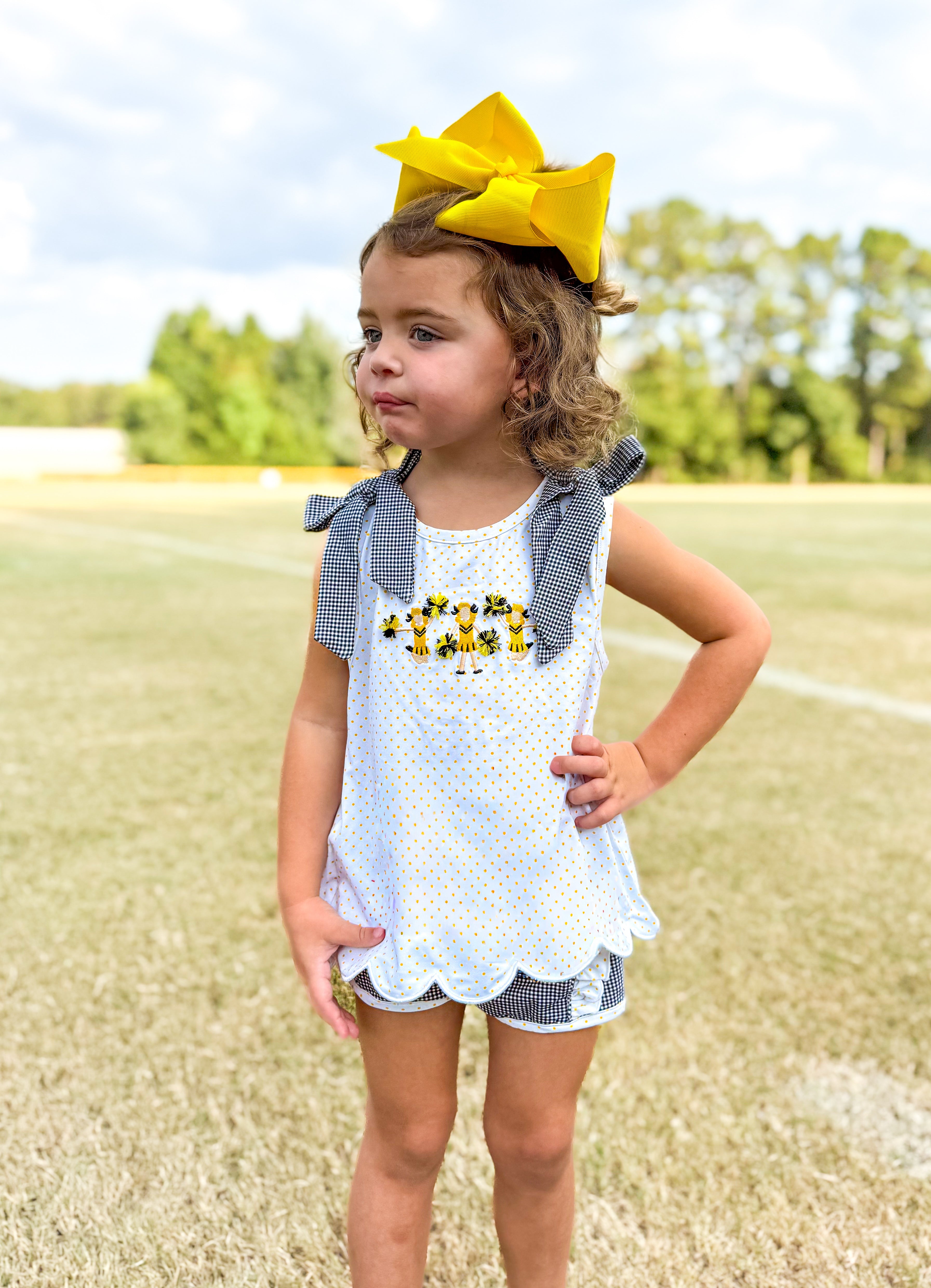 Black & Gold Cheerleader Short Set