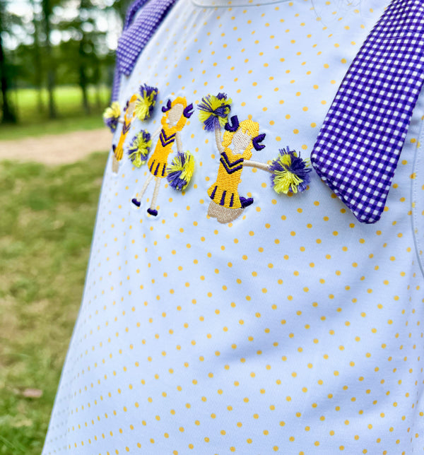 Purple & Gold Cheerleader Bloomer Set