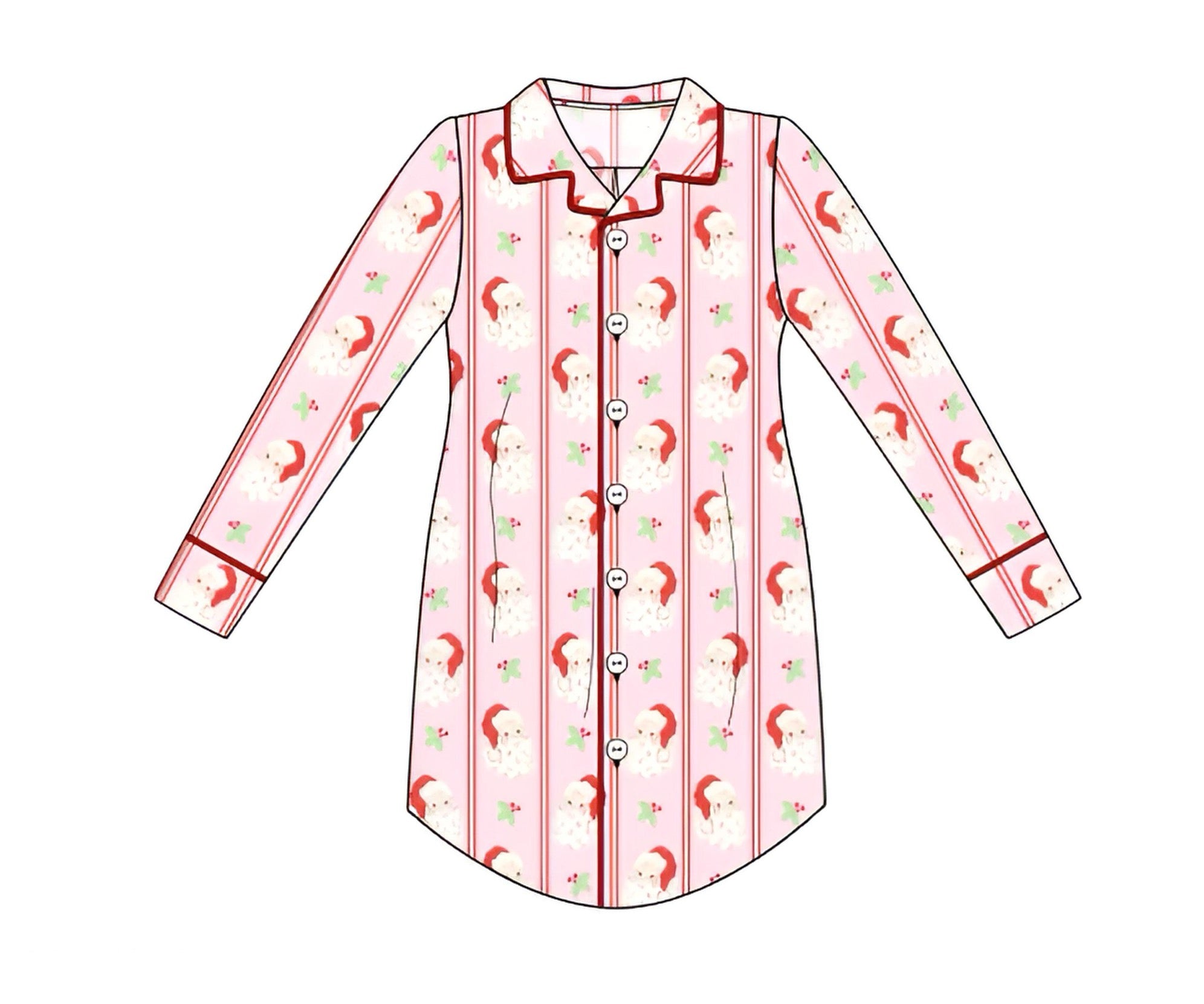 Women’s Pink Santa Knit Tunic Gown RTS