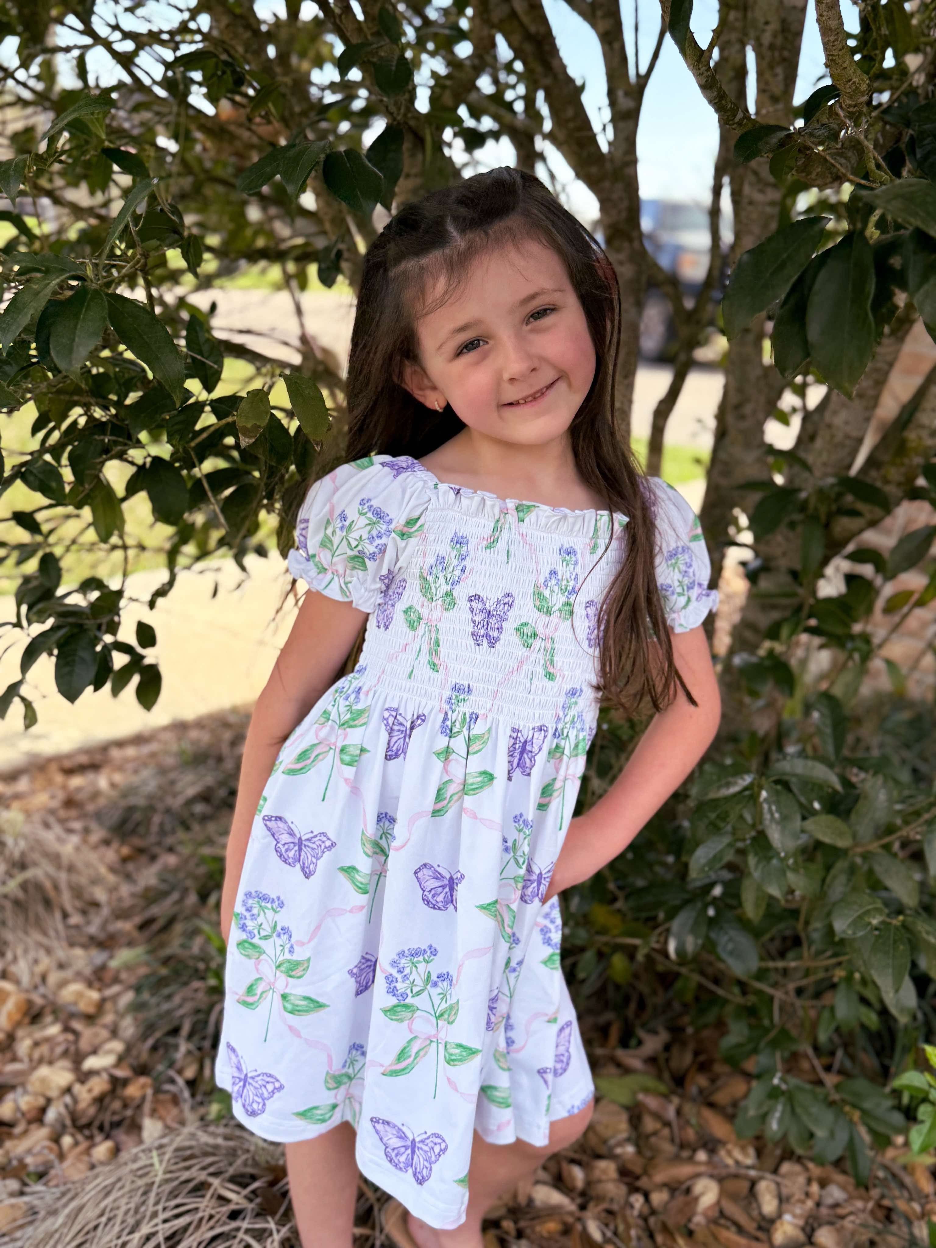 Girls Butterfly Garden Knit Dress