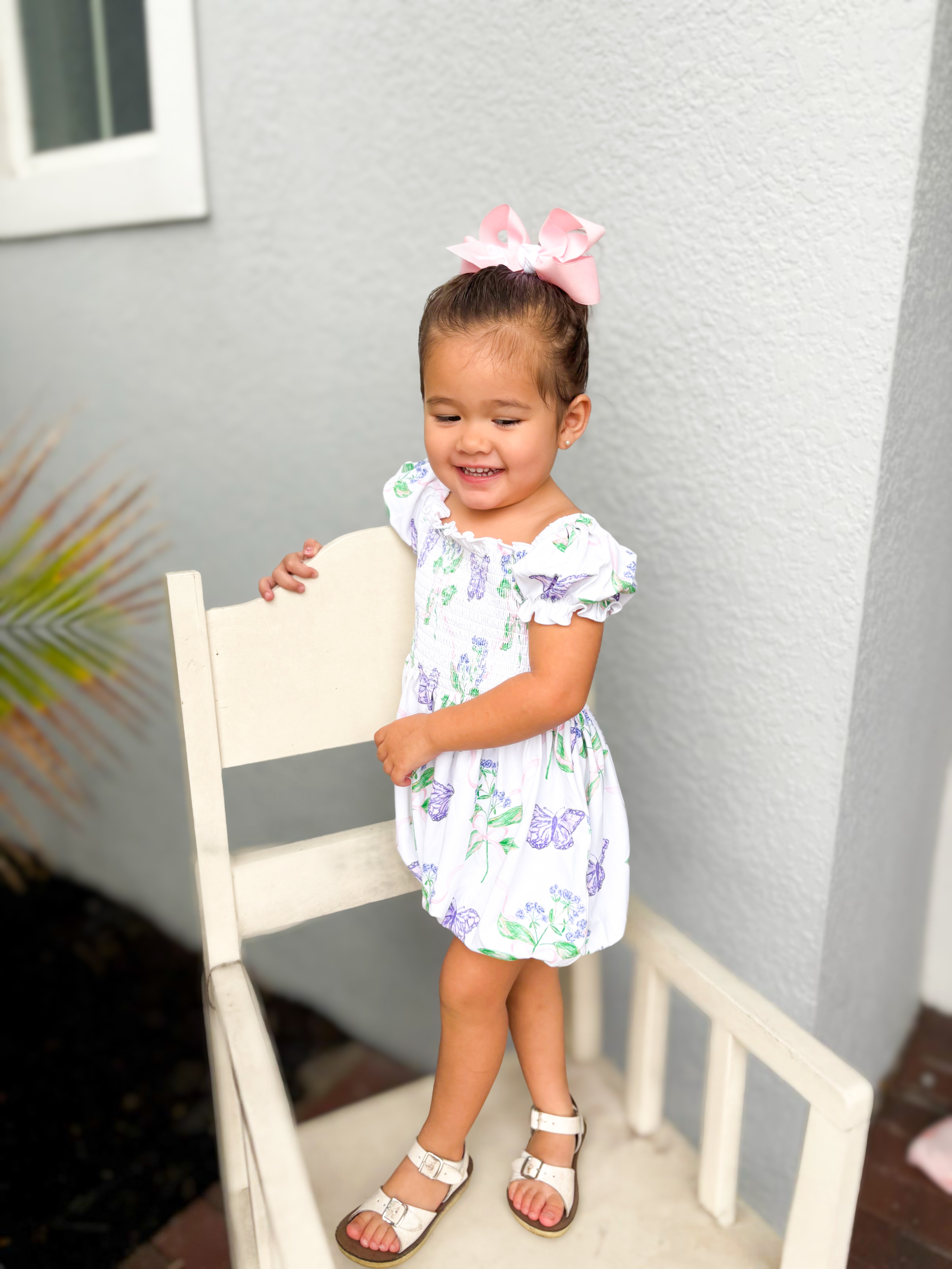 Girls Butterfly Garden Knit Bubble