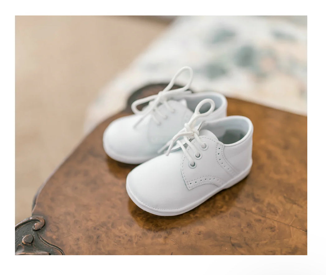 PRE ORDER James Boy's White Leather Lace Up Shoe (Baby)