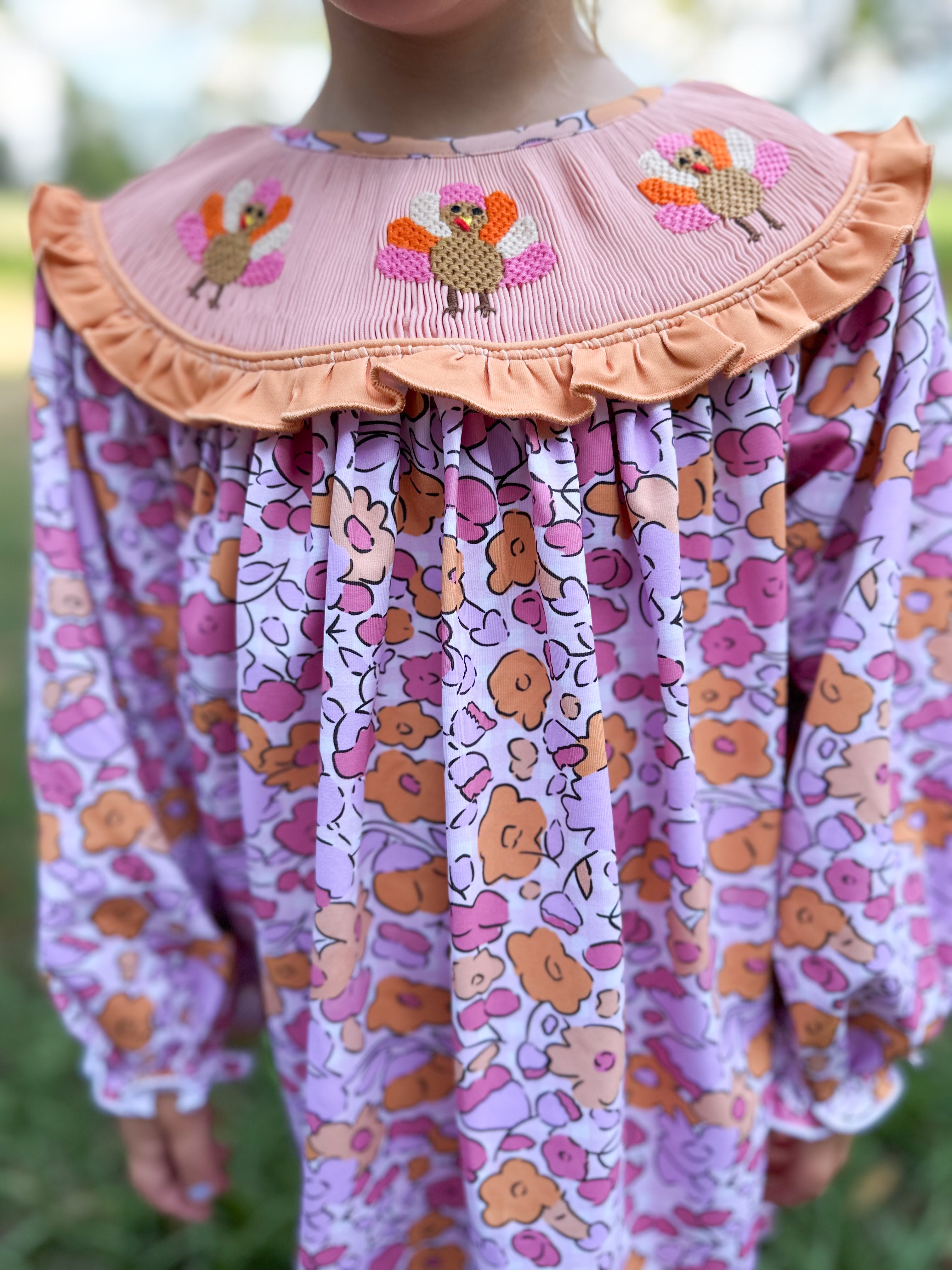 Girls Smocked Turkey Pant Set RTS