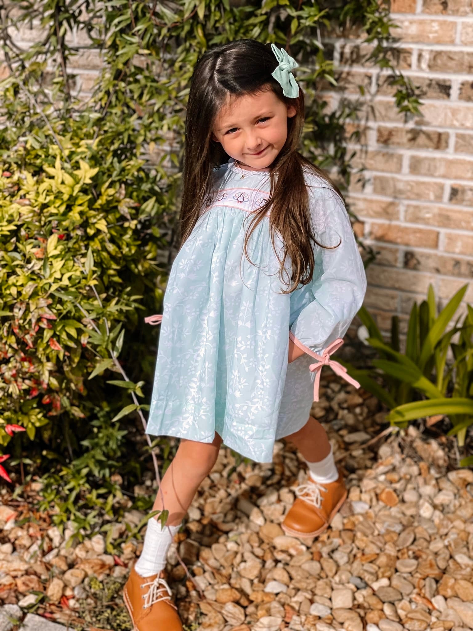 Girls Embroidered Turkeys Bloomer Set (and dress) RTS