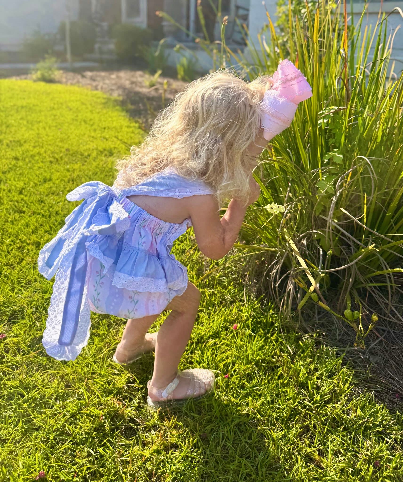 Girls Wavy Floral Sunsuit