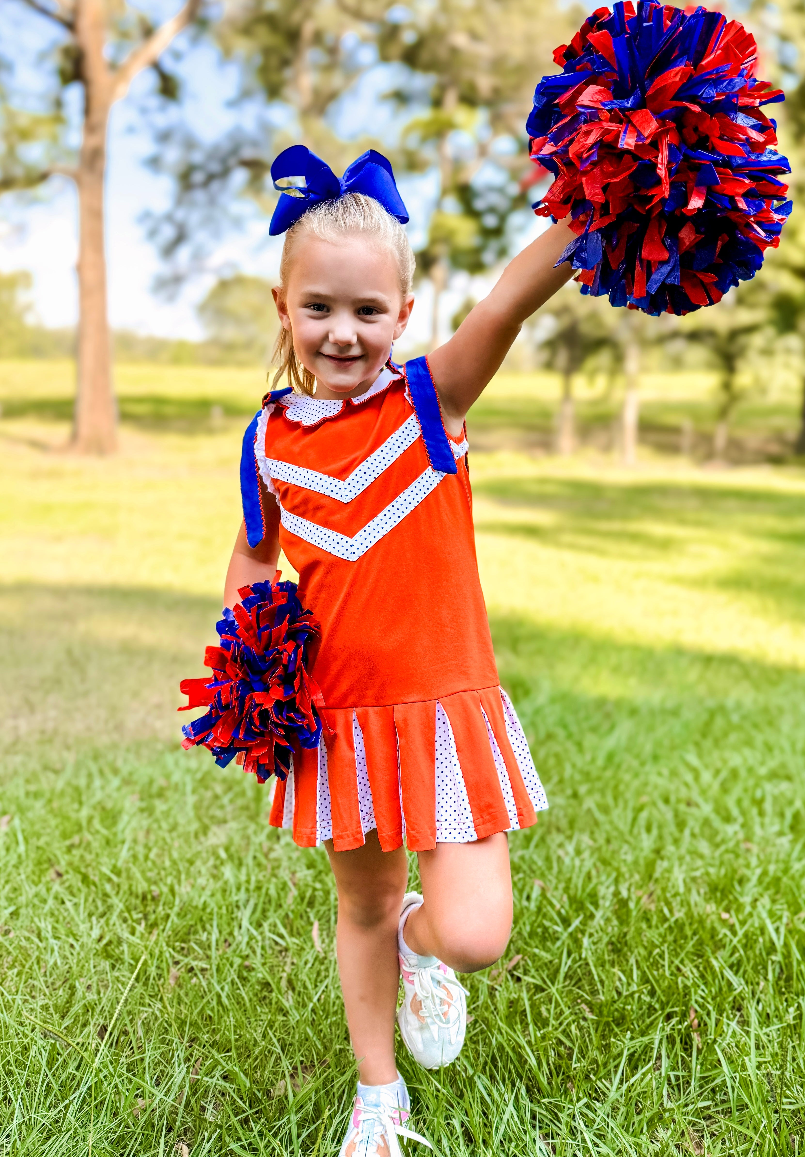 Orange & Royal Blue Cheer Dress