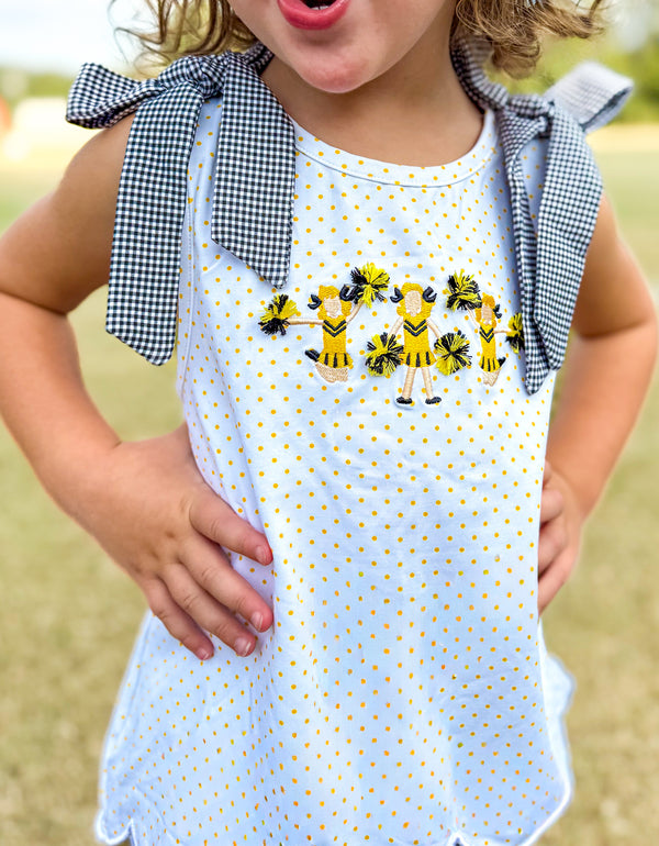 Black & Gold Cheerleader Bloomer Set