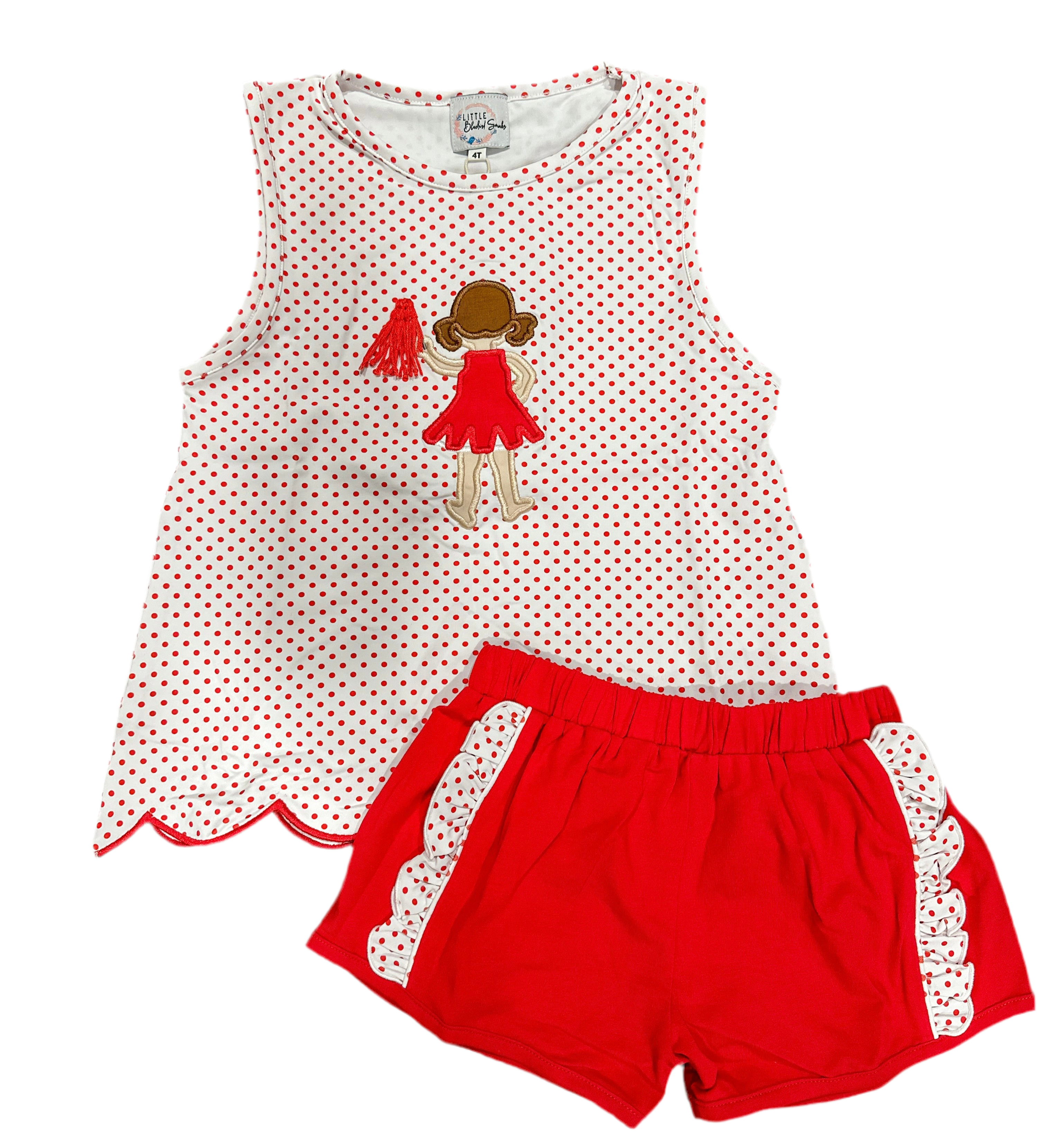 Girls Red Cheerleader Short Set (cheerleader only)