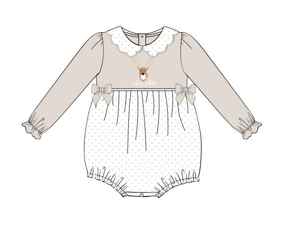 Girls Embroidered Hunting Deer Bubble