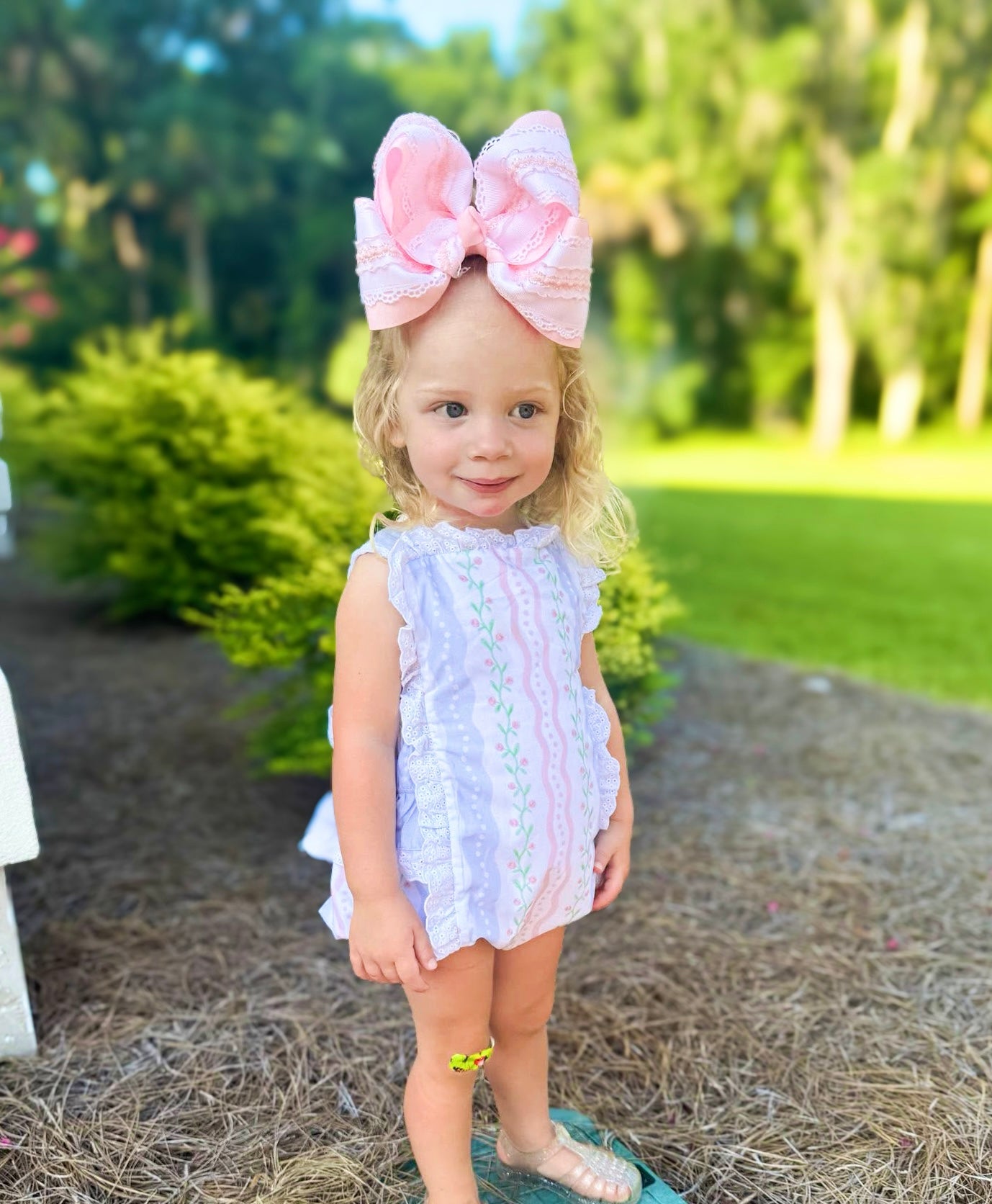 Girls Wavy Floral Sunsuit