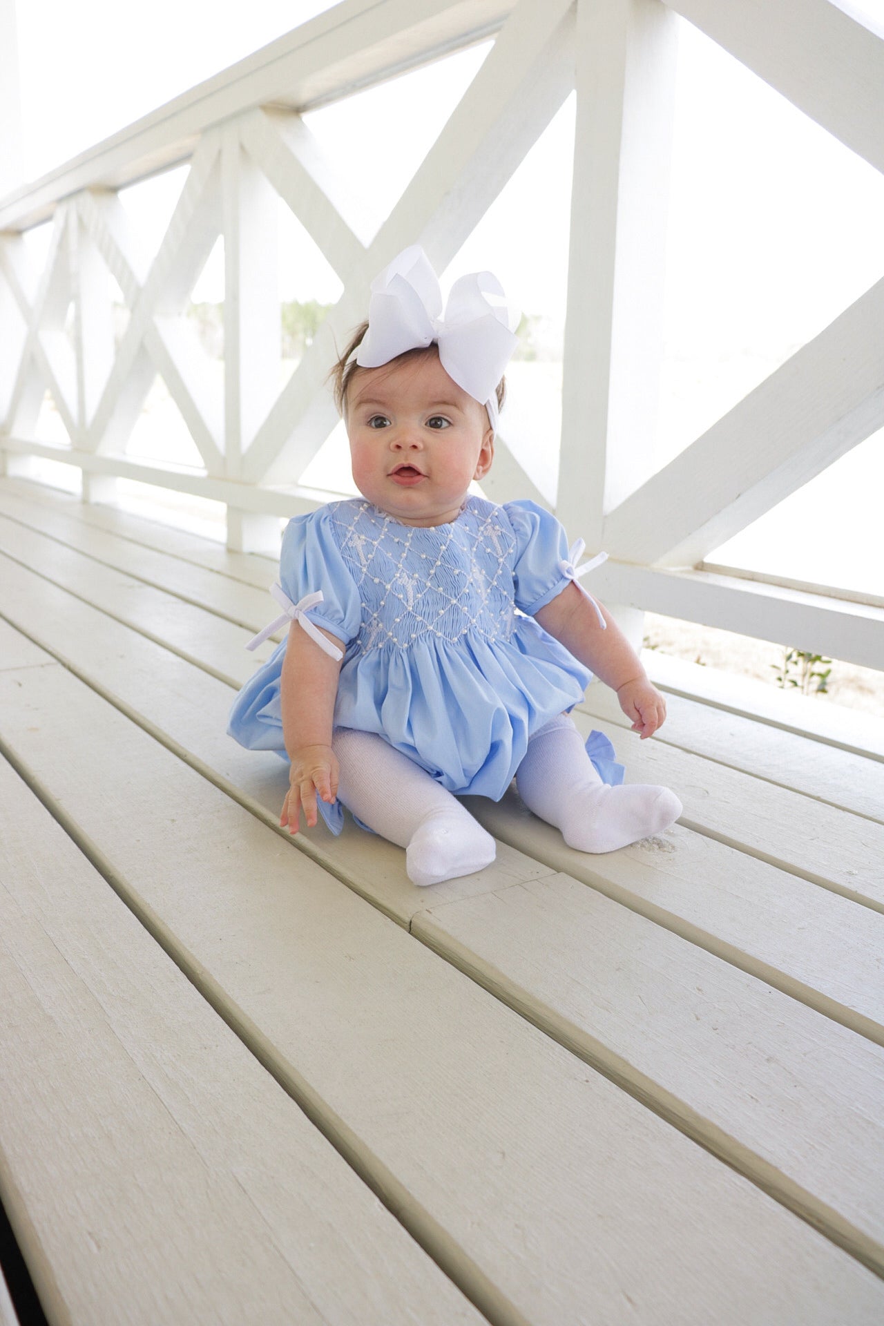 Girls Blue Cross Heirloom Bubble