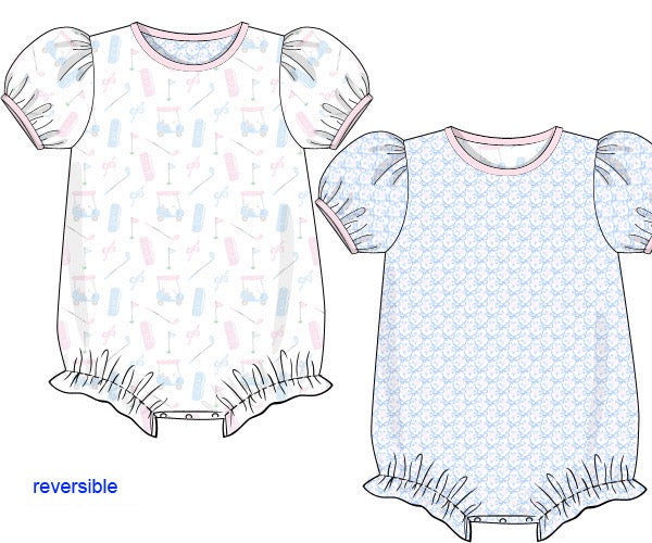 Girls Golf & Floral Reversible Play Bubble
