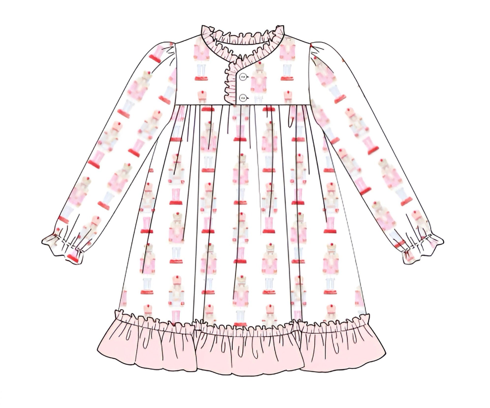 Girls Nutcracker Knit Night Gown RTS