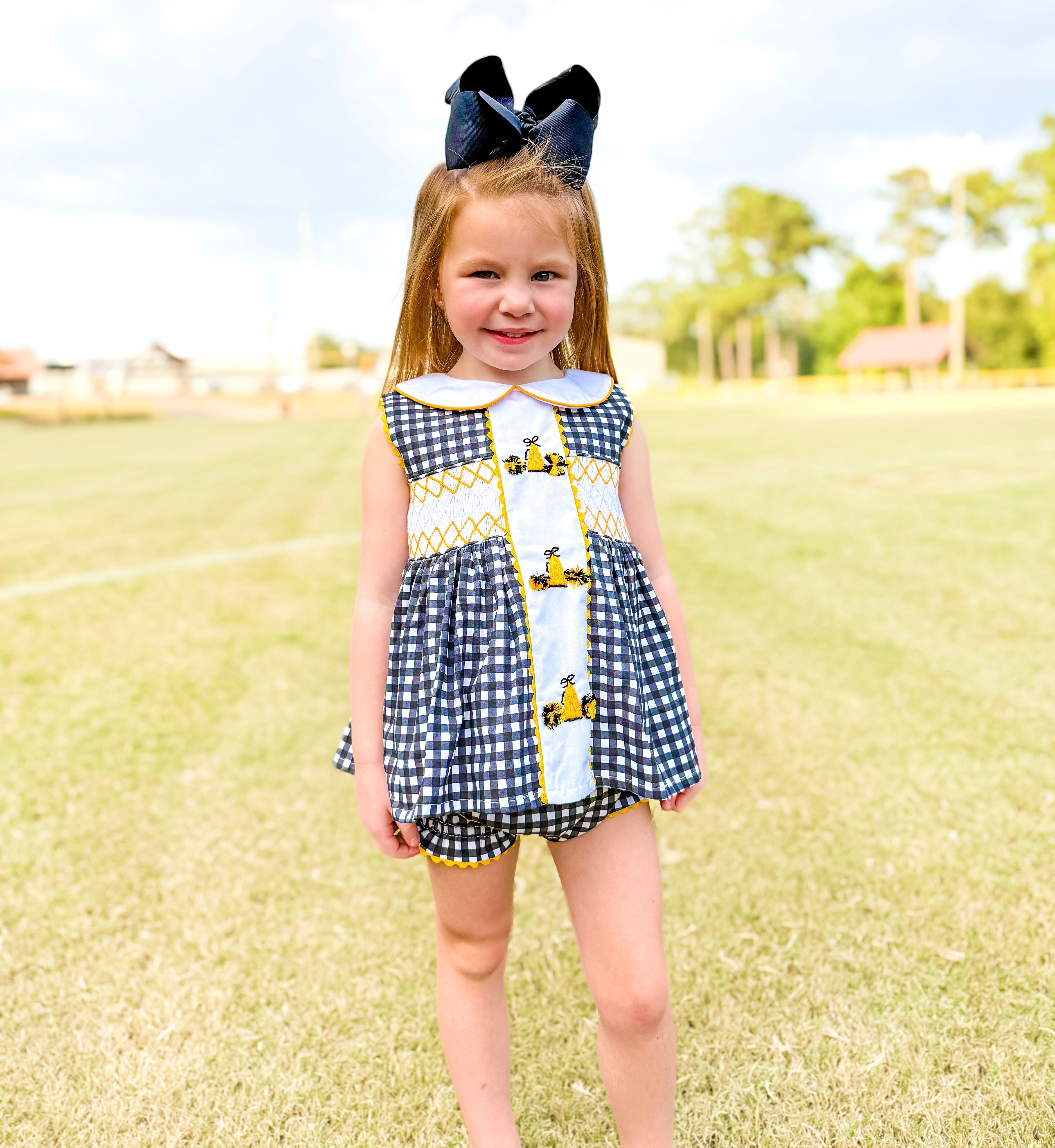 Black & Gold Cheer Megaphone Bloomer Set