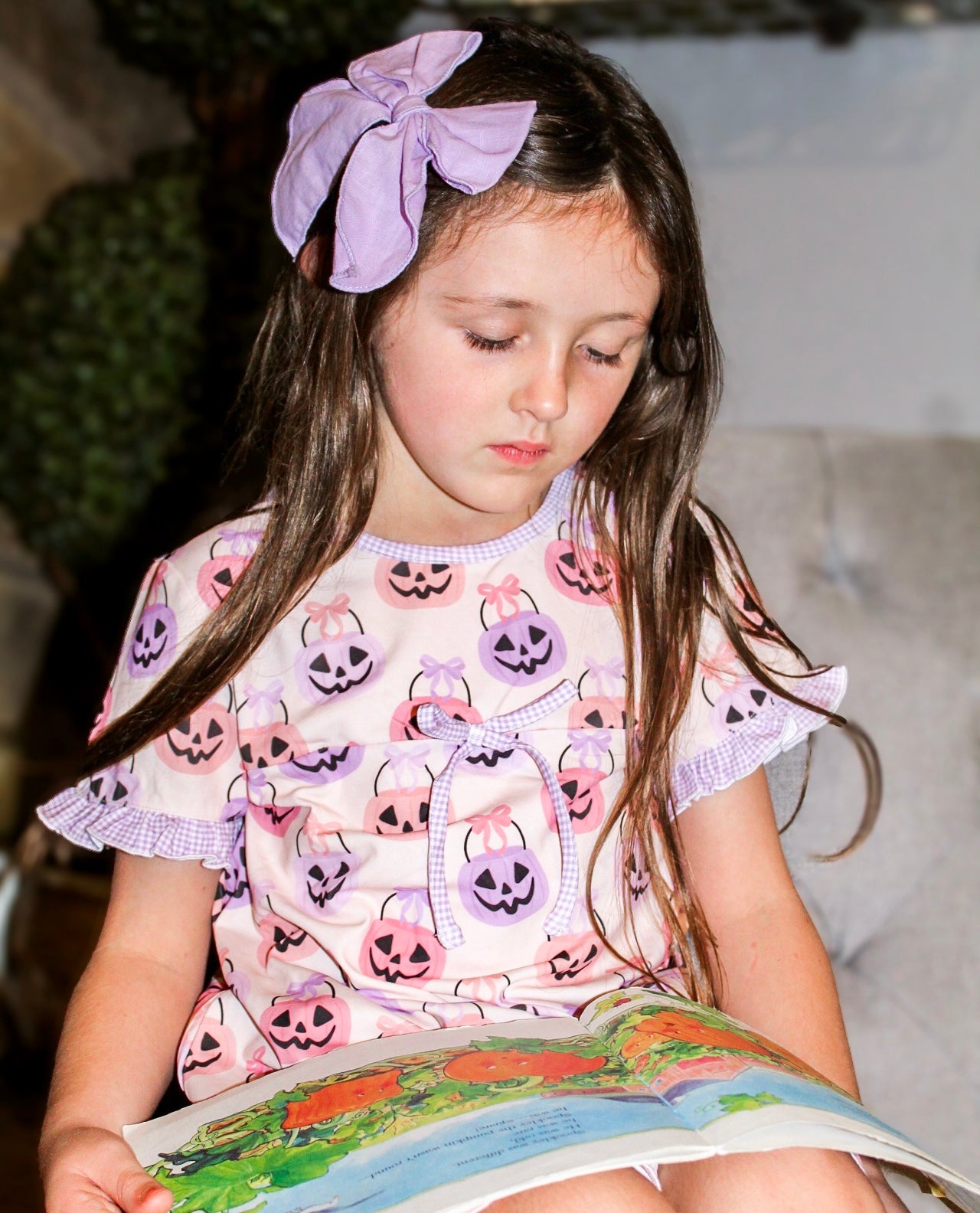 Girls Pink Halloween Buckets Knit Night Gown