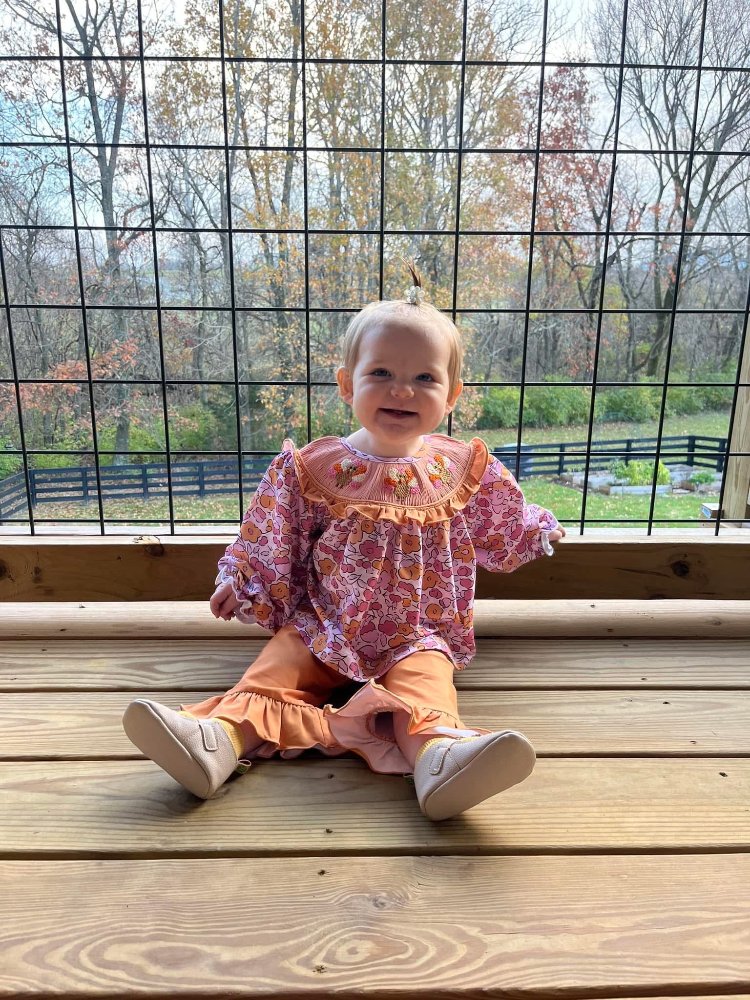 Girls Smocked Turkey Pant Set RTS
