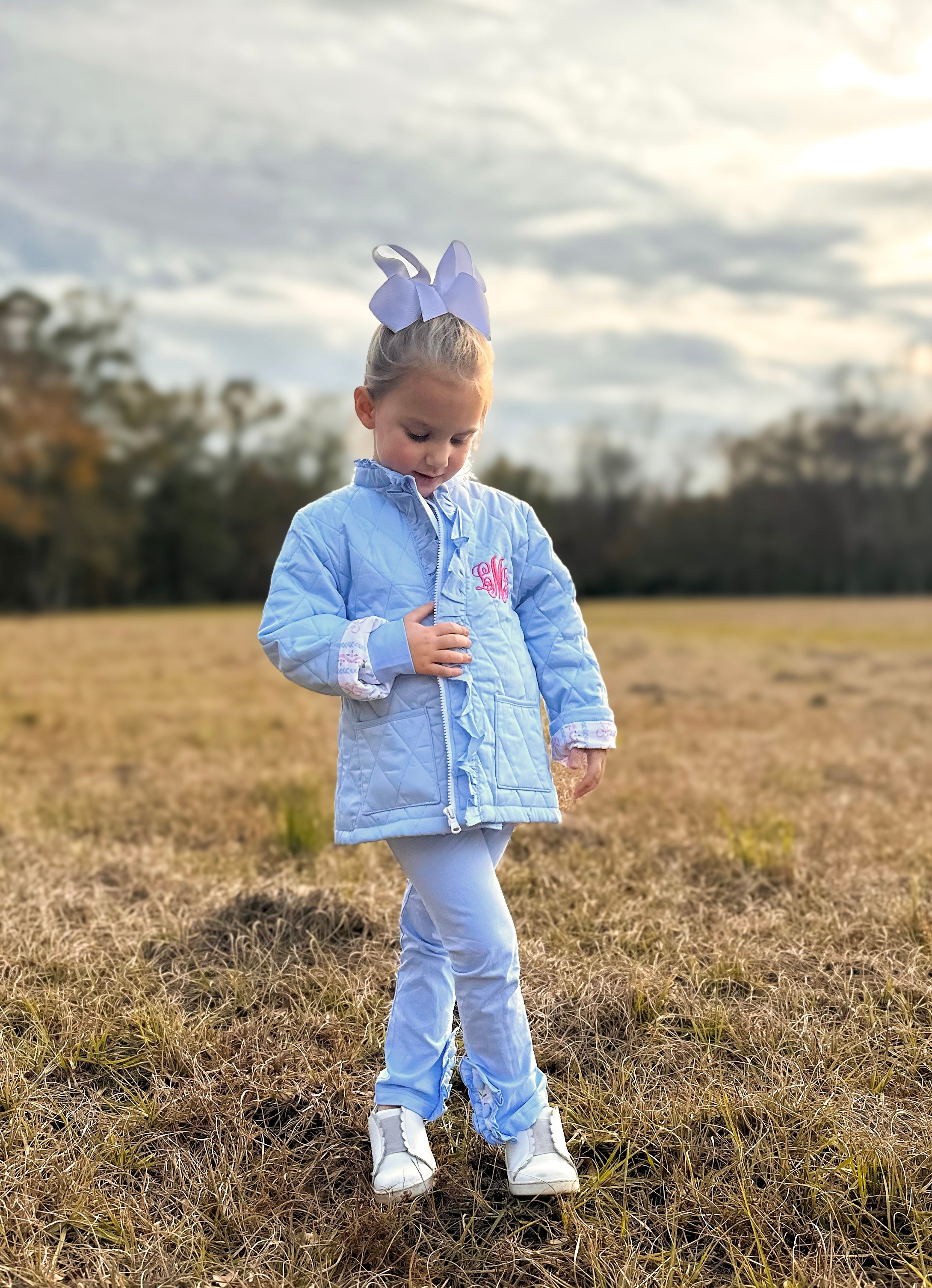 Girls Blue Quilted Coat RTS
