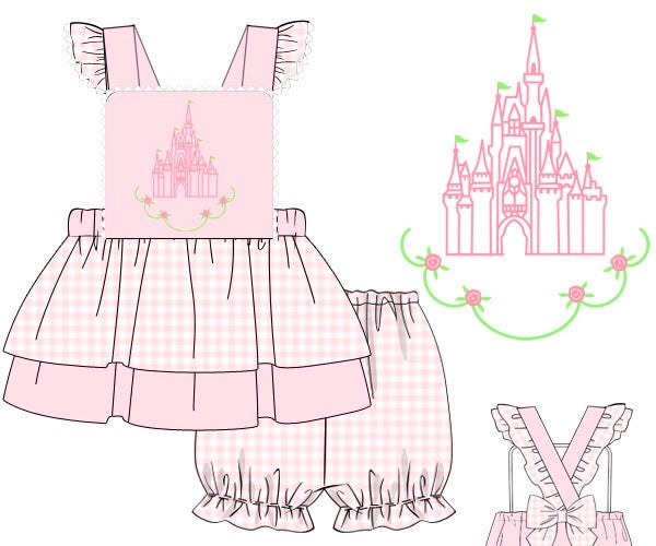 Girls Princess Castle Bloomer Set RTS