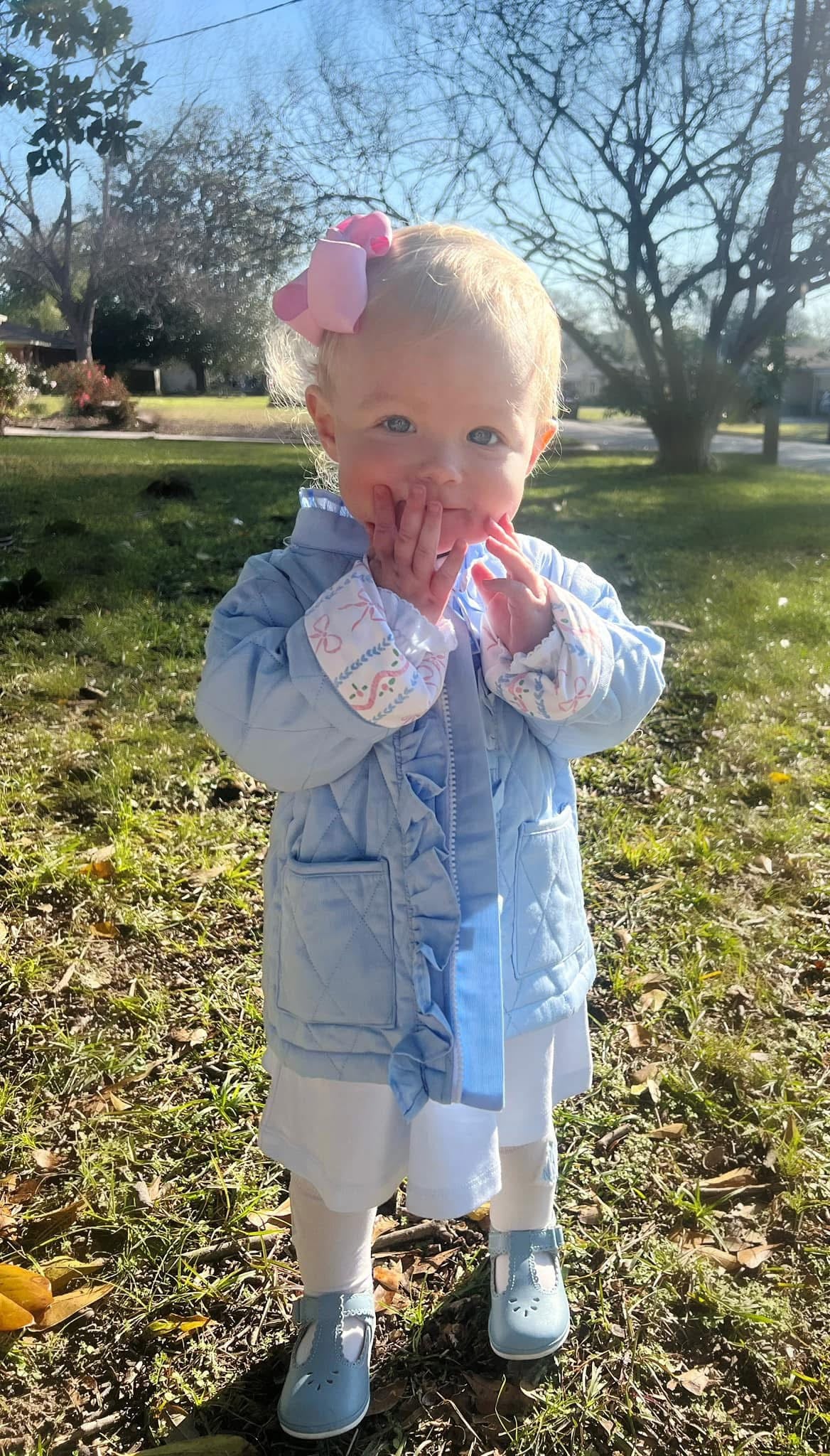 Girls Blue Quilted Coat RTS