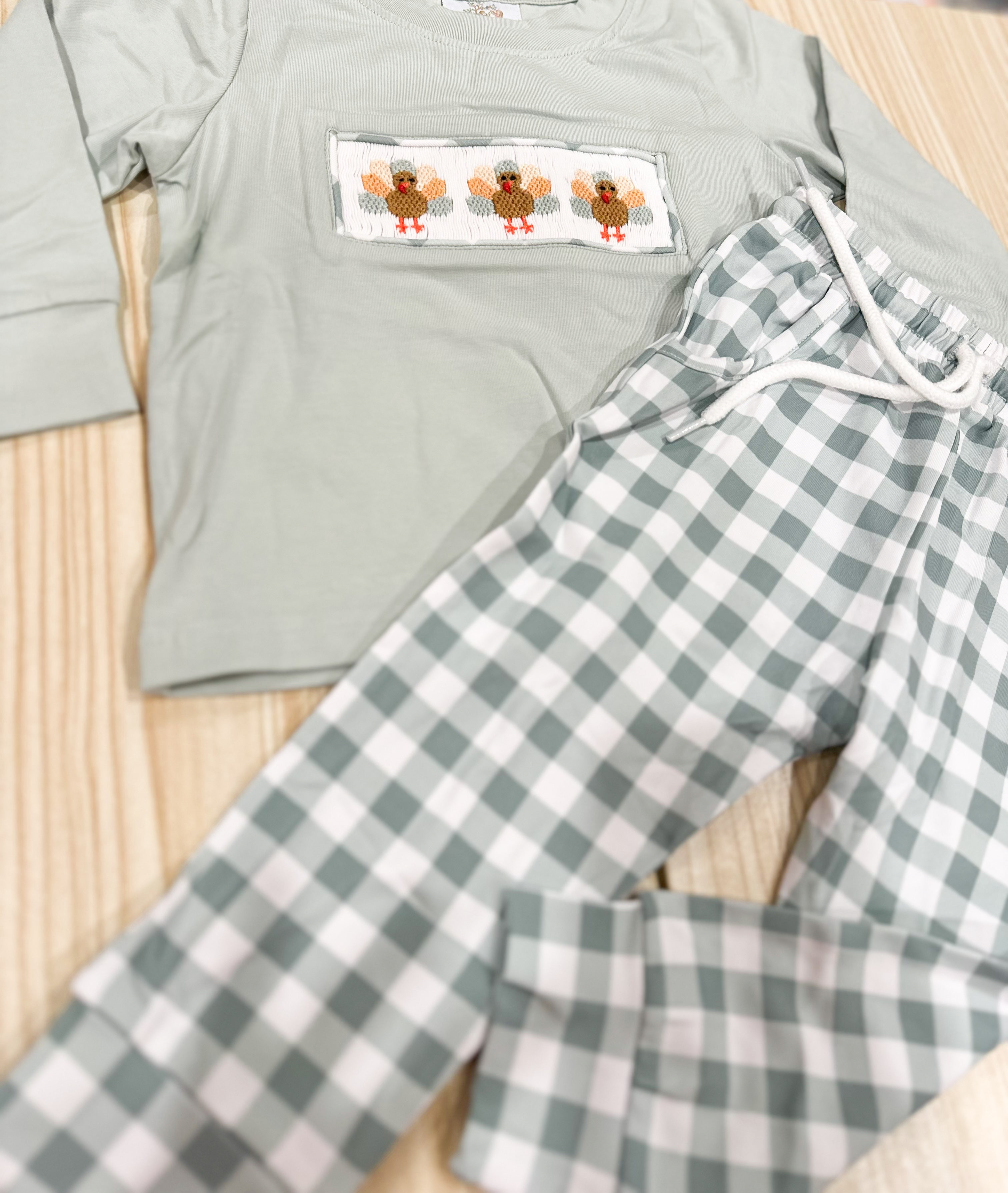 Boys Smocked Turkey Jogger Pant Set RTS