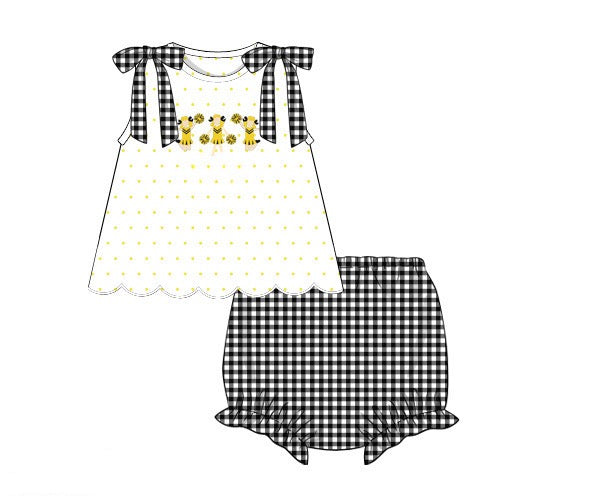 Black & Gold Cheerleader Bloomer Set
