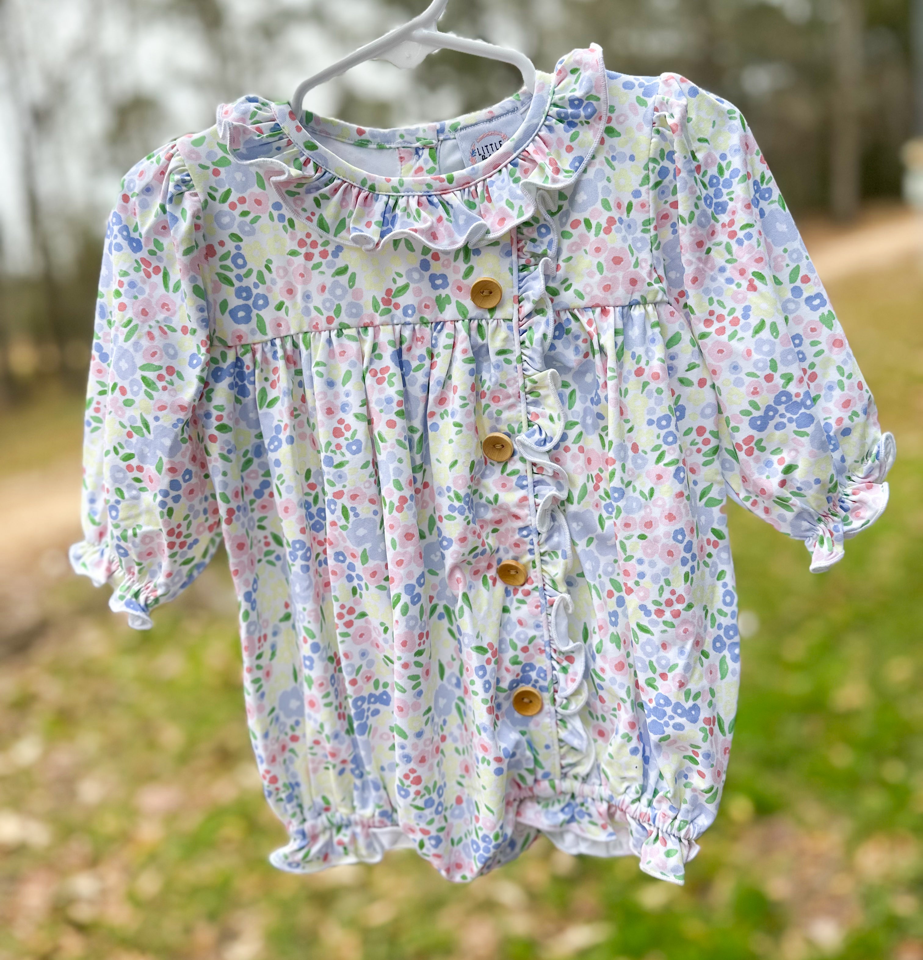 Girls Multi Color Floral Knit Bubble