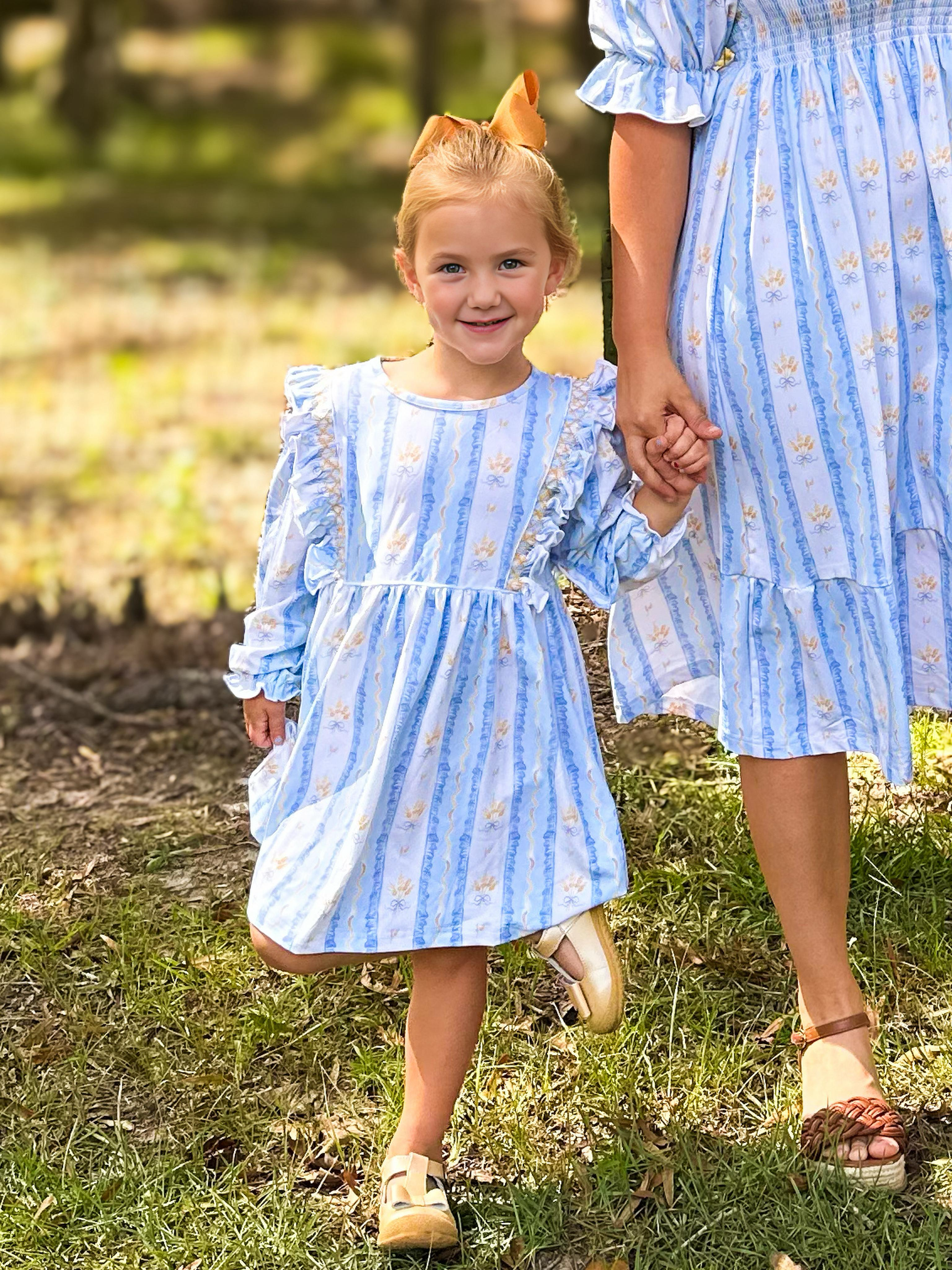 Girls Wheat Bows Bloomer Set (and dress) RTS