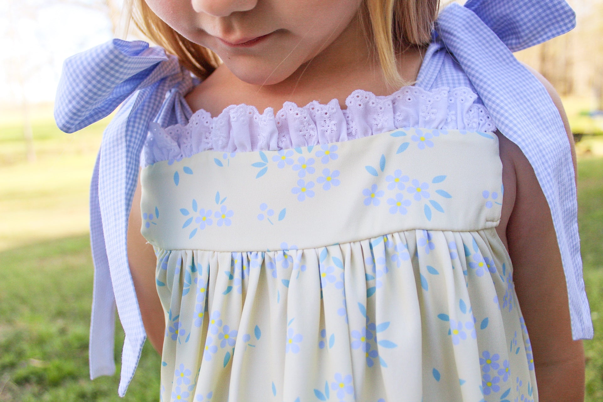 Girls Blooming Blues Knit Dress