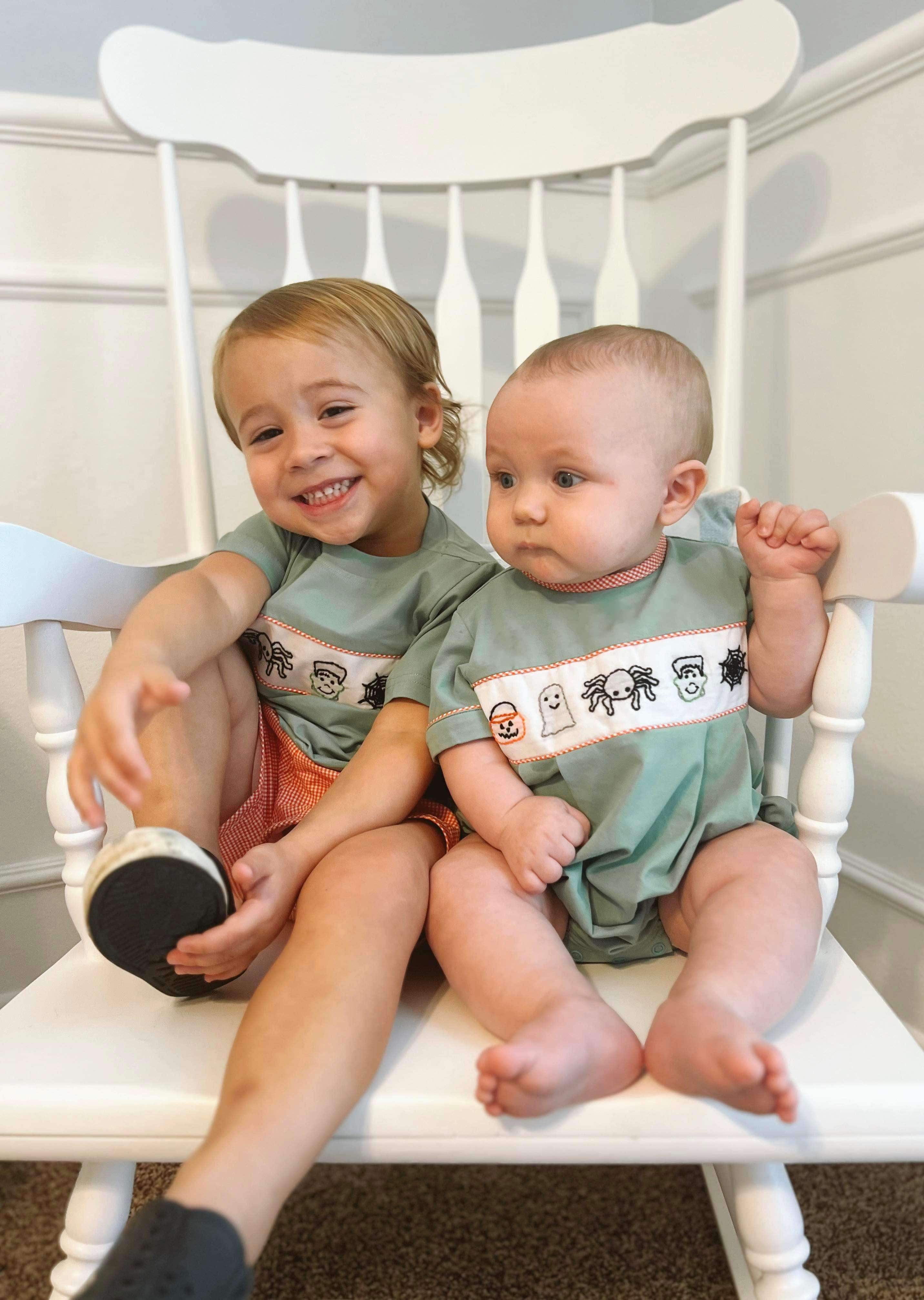 Boys Embroidered Halloween Short Set RTS