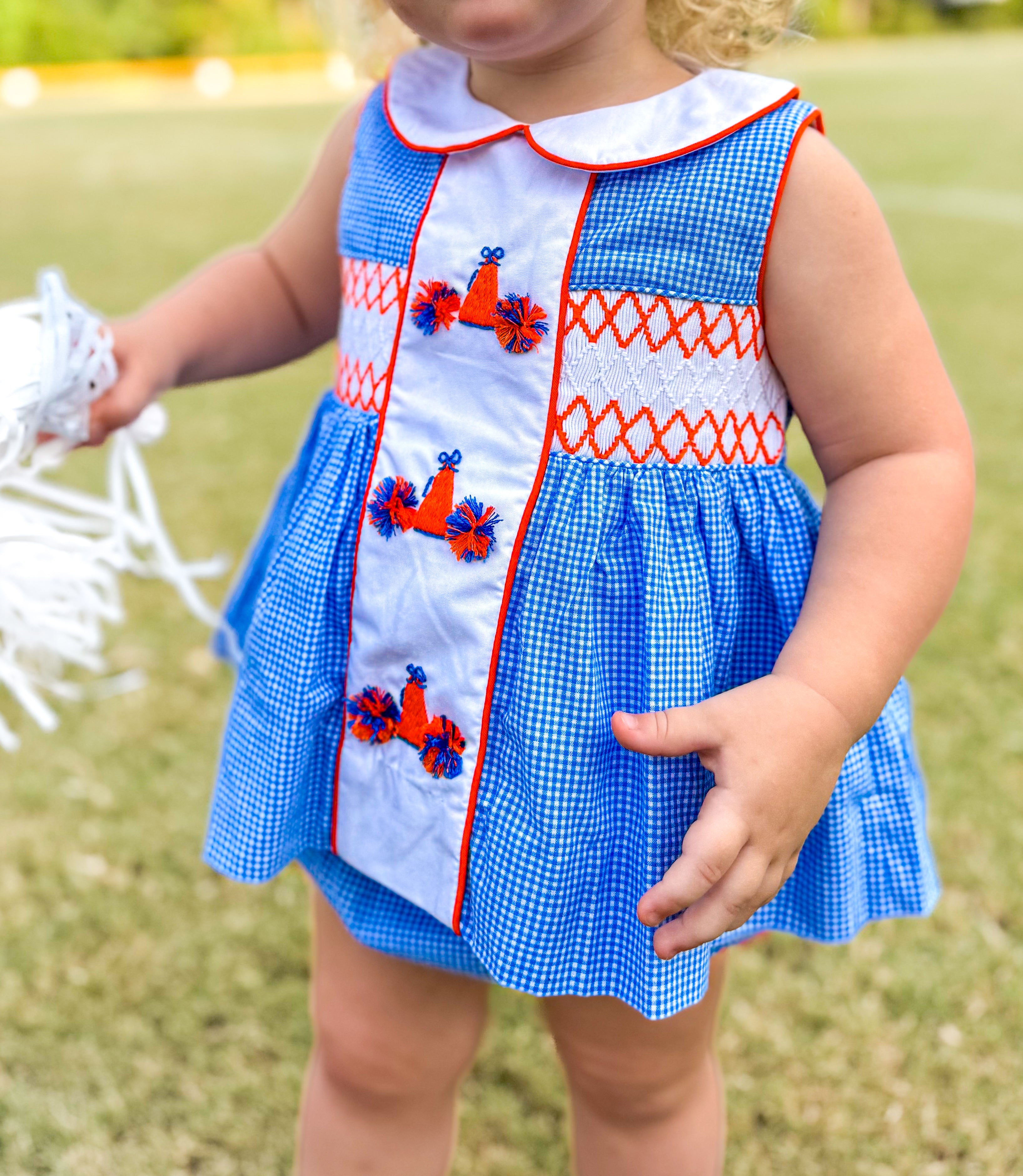 Royal Blue & Orange Cheer Megaphone Bloomer Set
