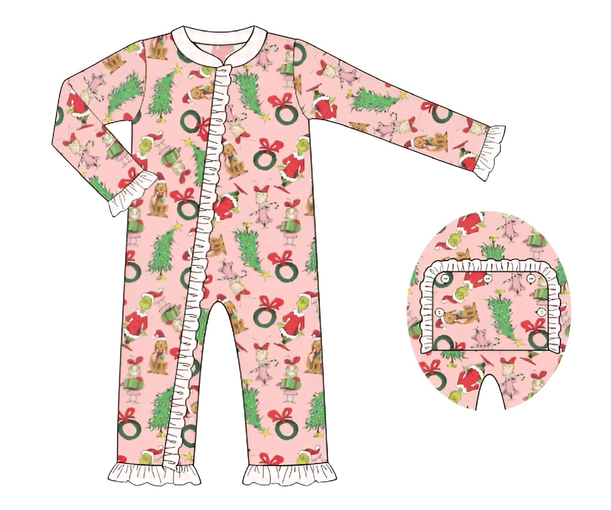 Girls Grinch Knit Pajama Zippy RTS