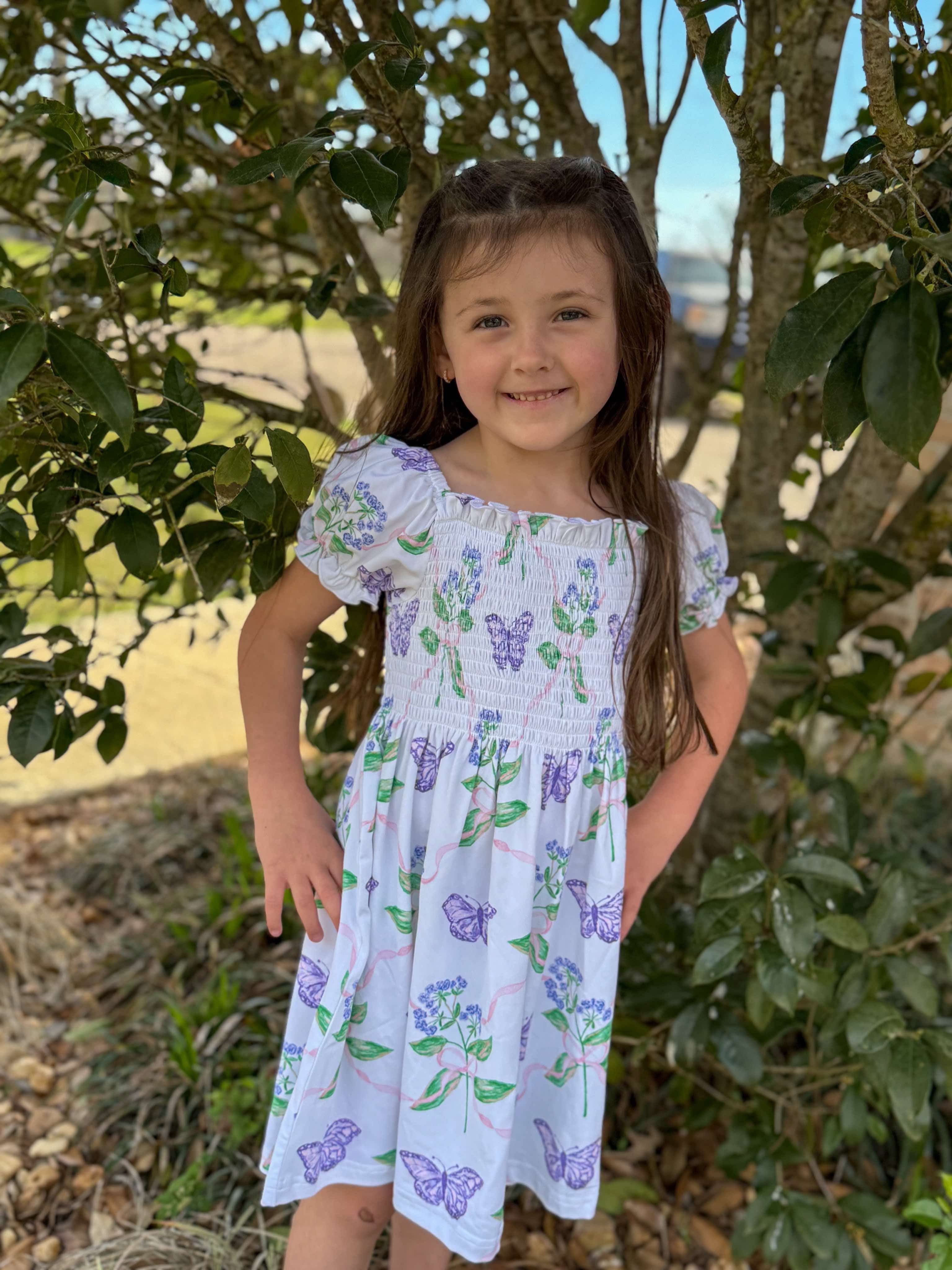Girls Butterfly Garden Knit Dress