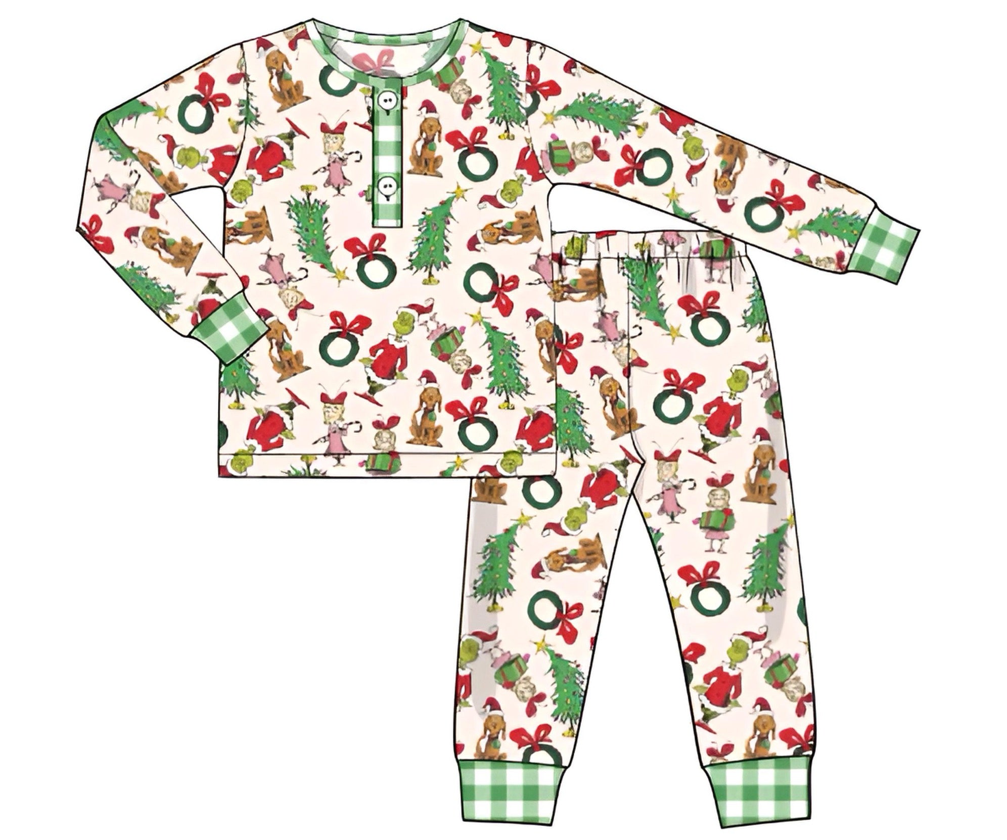 Boys Grinch Knit Pajamas RTS