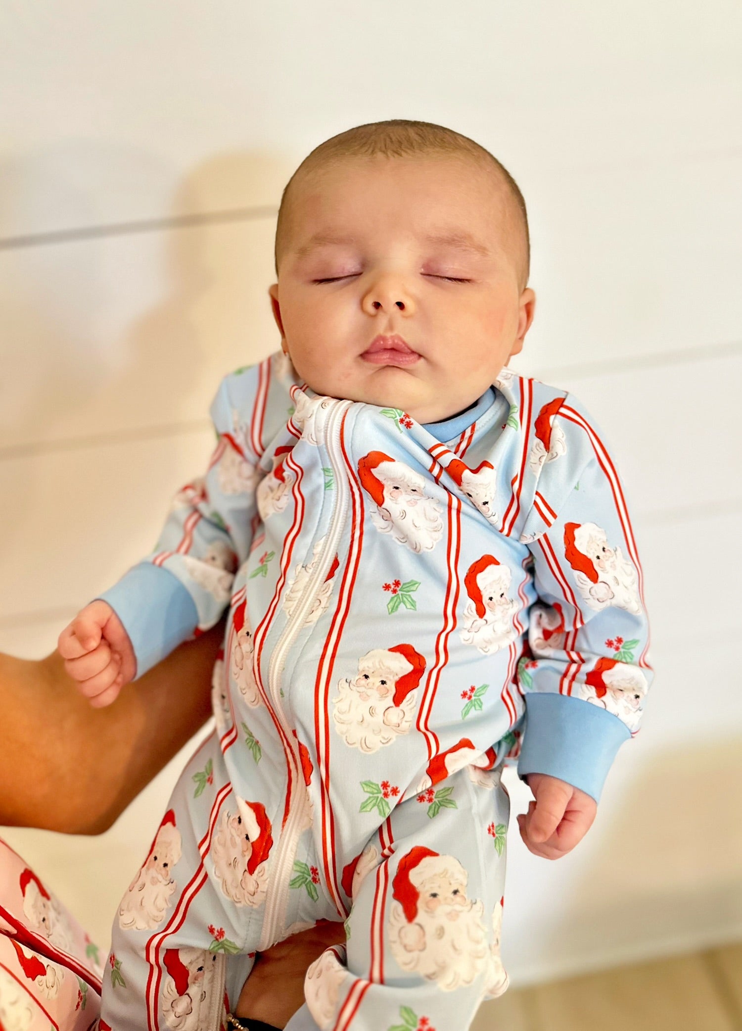 Boys Blue Santa Knit Pajama Zippy RTS