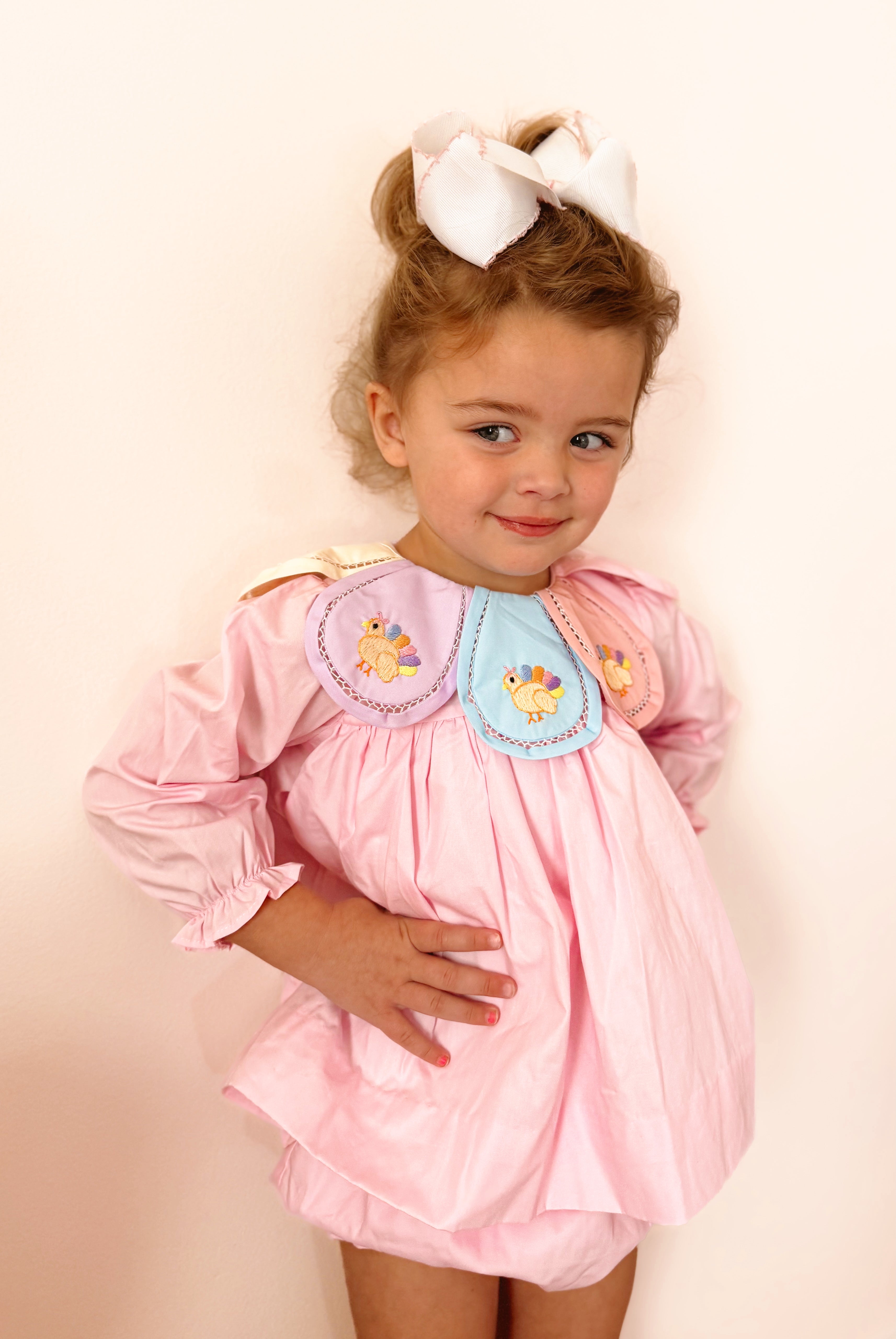 Girls Colorful Turkeys Petal Bloomer Set