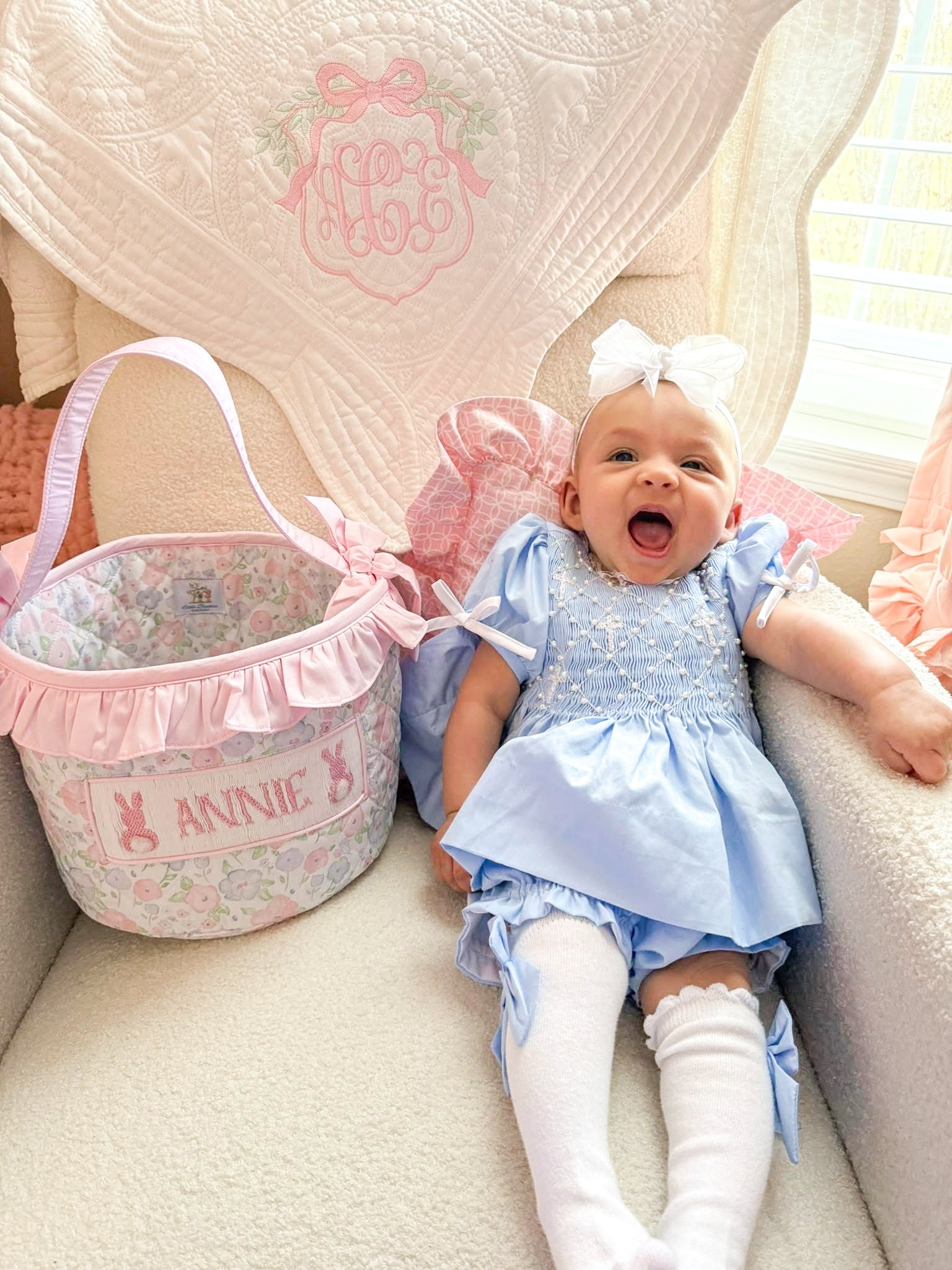 Girls Blue Cross Heirloom Bloomer Set
