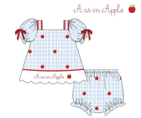 PRE ORDER Girls A as in Apple Bloomer Set & Dress | ETA to LBS: JUNE