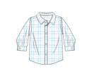 Boys Spring Plaid Button Down Shirt