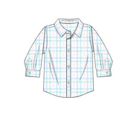 Boys Spring Plaid Button Down Shirt