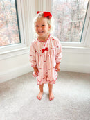 Girls Embroidered Santa Knit Gown