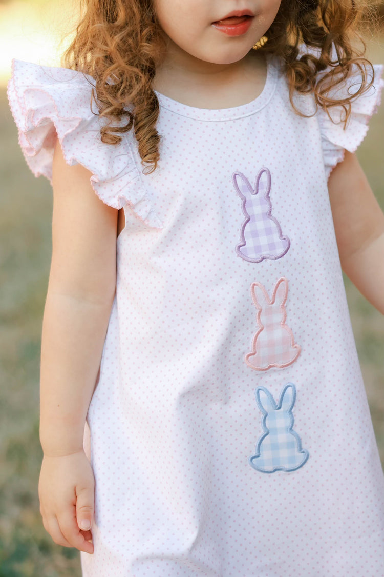 Girls Bunny Applique Knit Bloomer set/ Dress