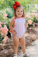 Girls Patriotic Floral Sunsuit